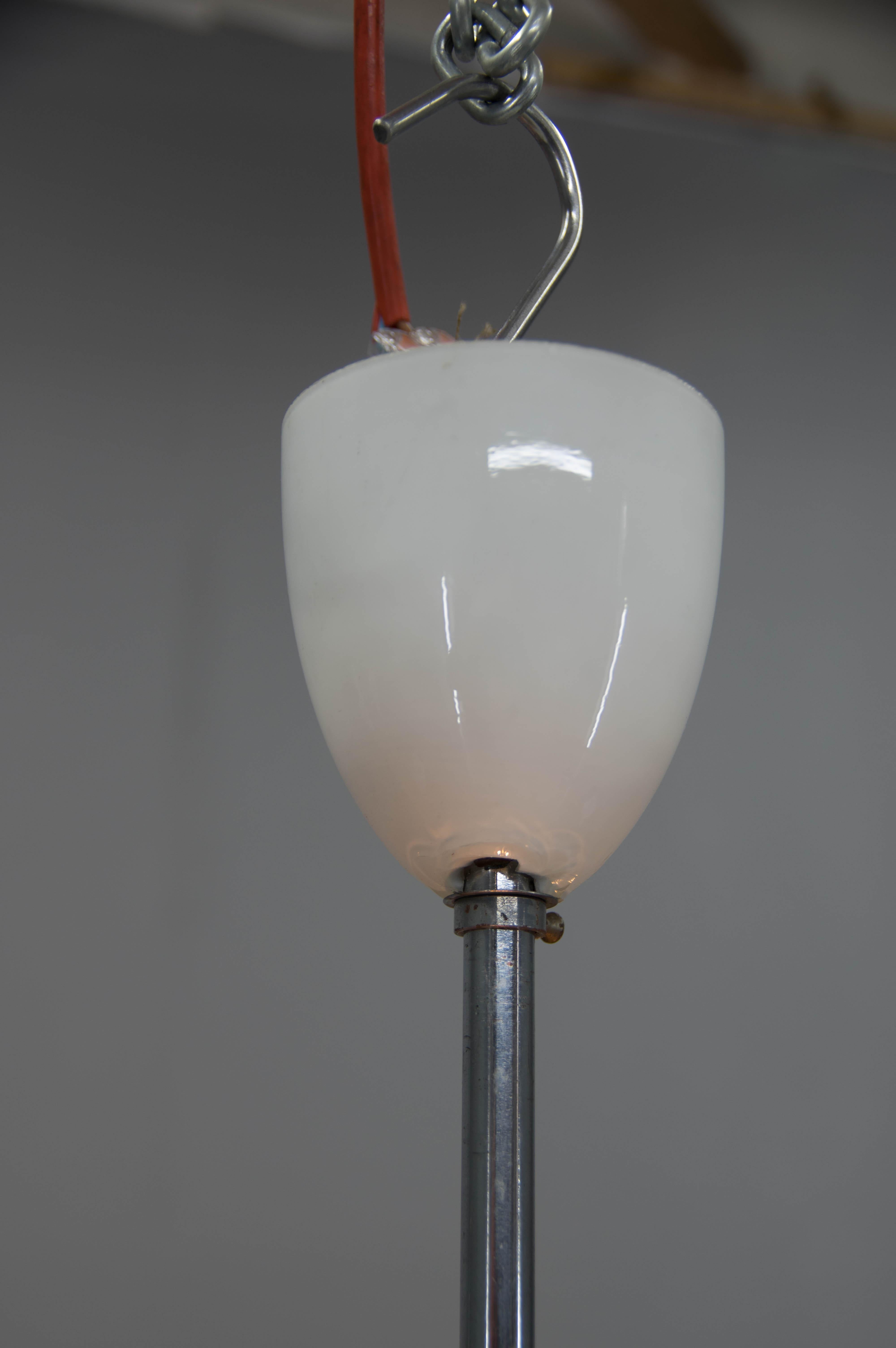 Acciaio Lampadario Bauhaus di Napako, anni '40 in vendita