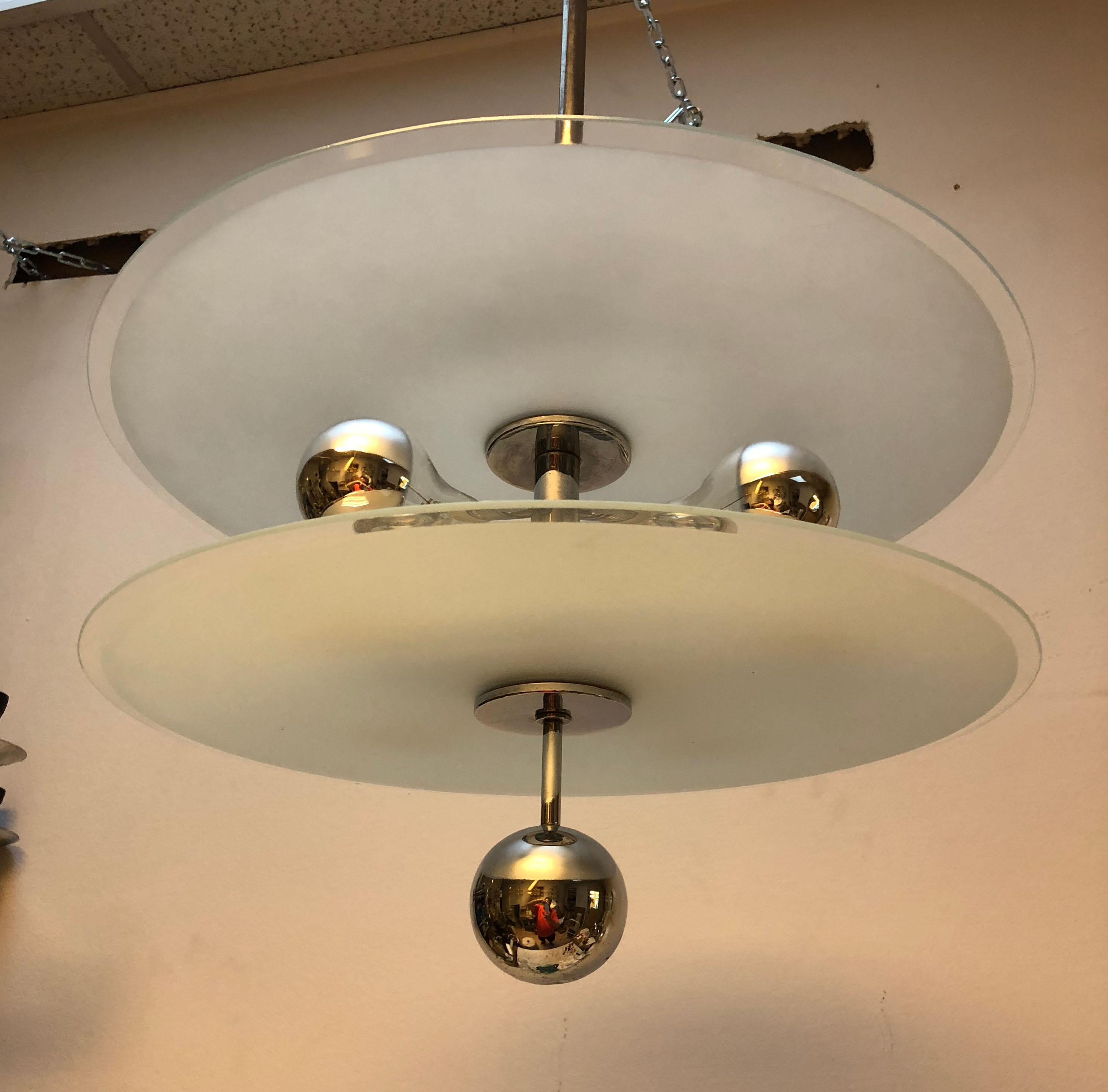 Bauhaus Chandelier by Schwintzer & Graeff from the 1930s For Sale 4
