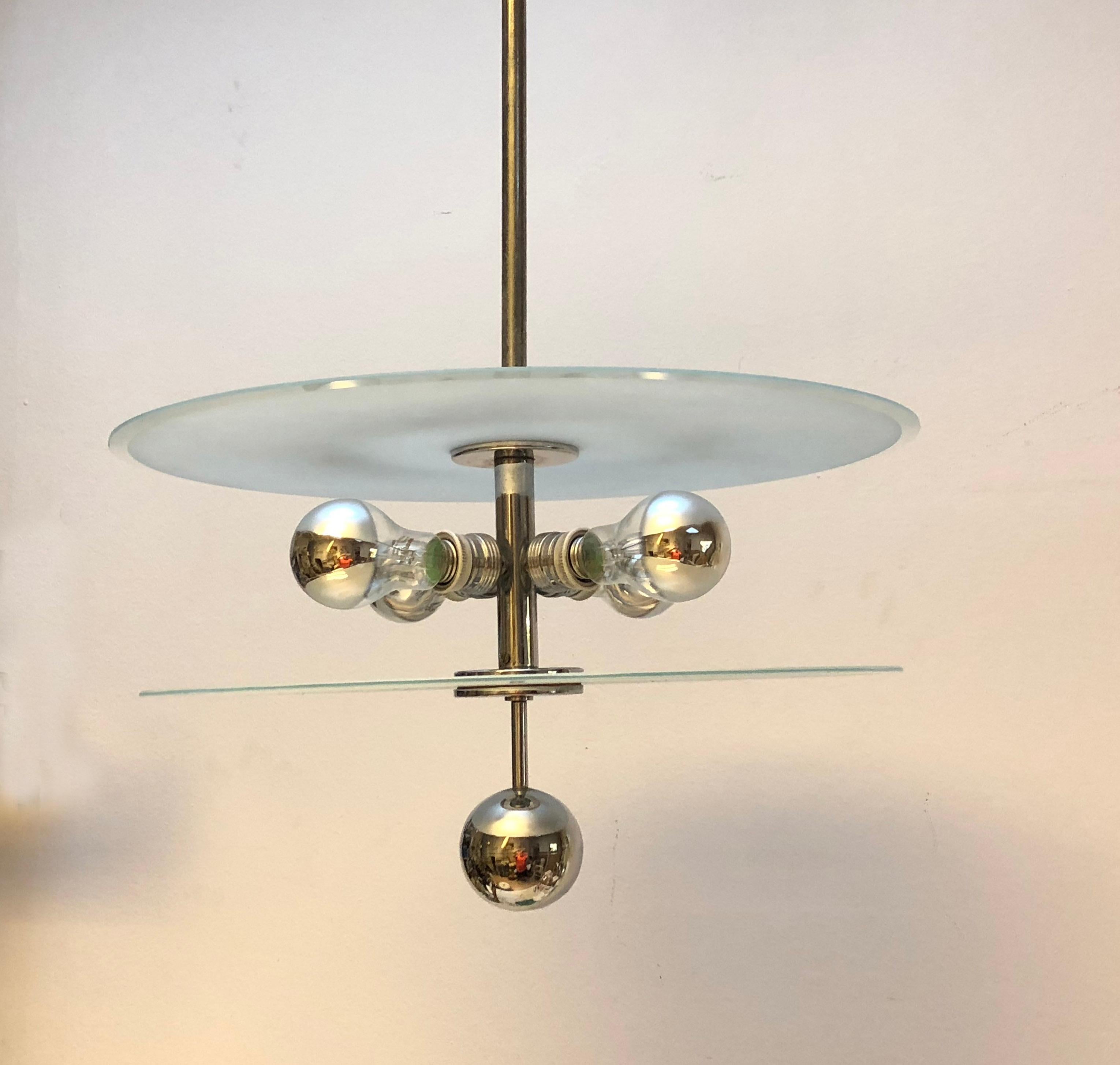 Mid-20th Century Bauhaus Chandelier by Schwintzer & Graeff from the 1930s For Sale