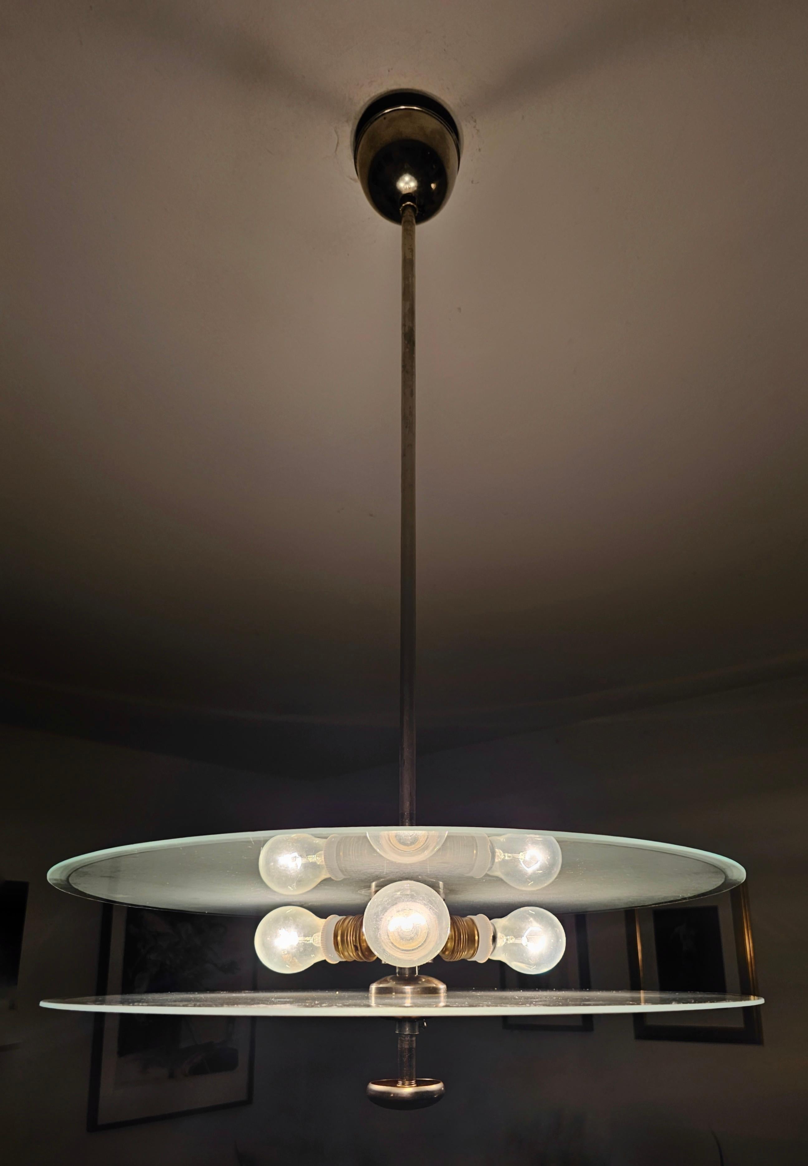 Bauhaus Chandelier manufactured by Zeitlos Berlin, Germany 1930s 3