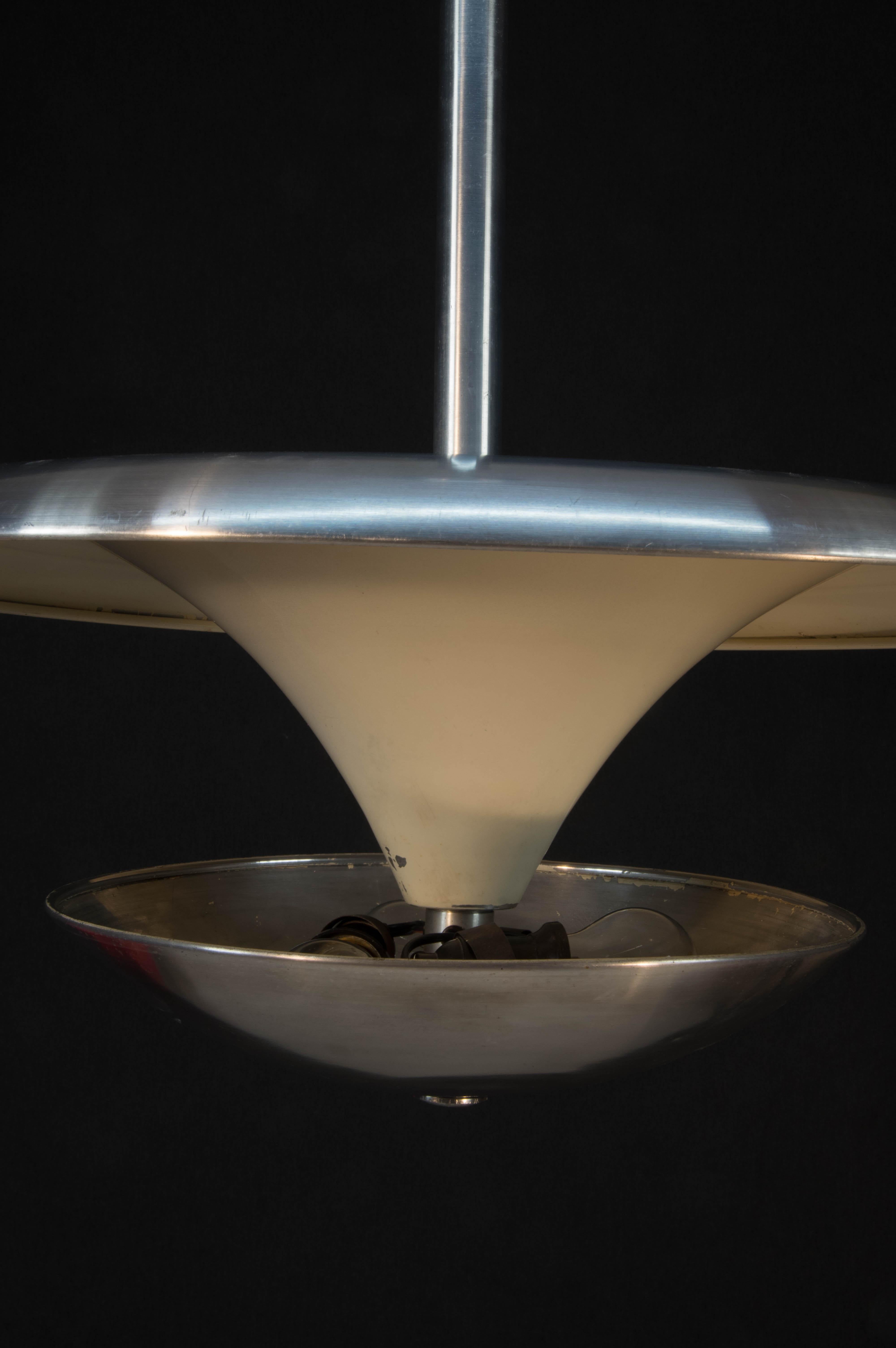 Czech Bauhaus Chandelier with Indirect Light, 1930s For Sale