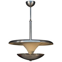 Vintage Bauhaus Chandelier with Indirect Light, 1930s