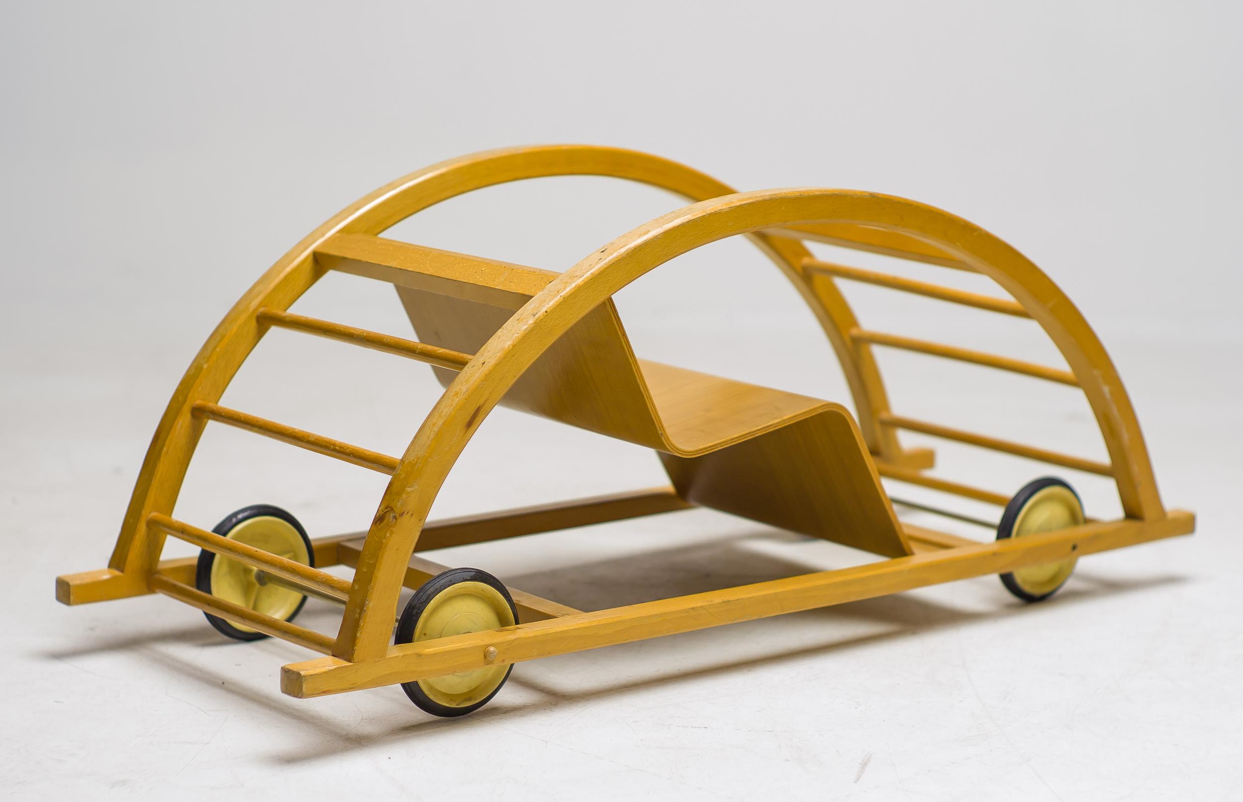 Beech Bauhaus Childs Rocker and Race Car by Hans Brockhage  For Sale