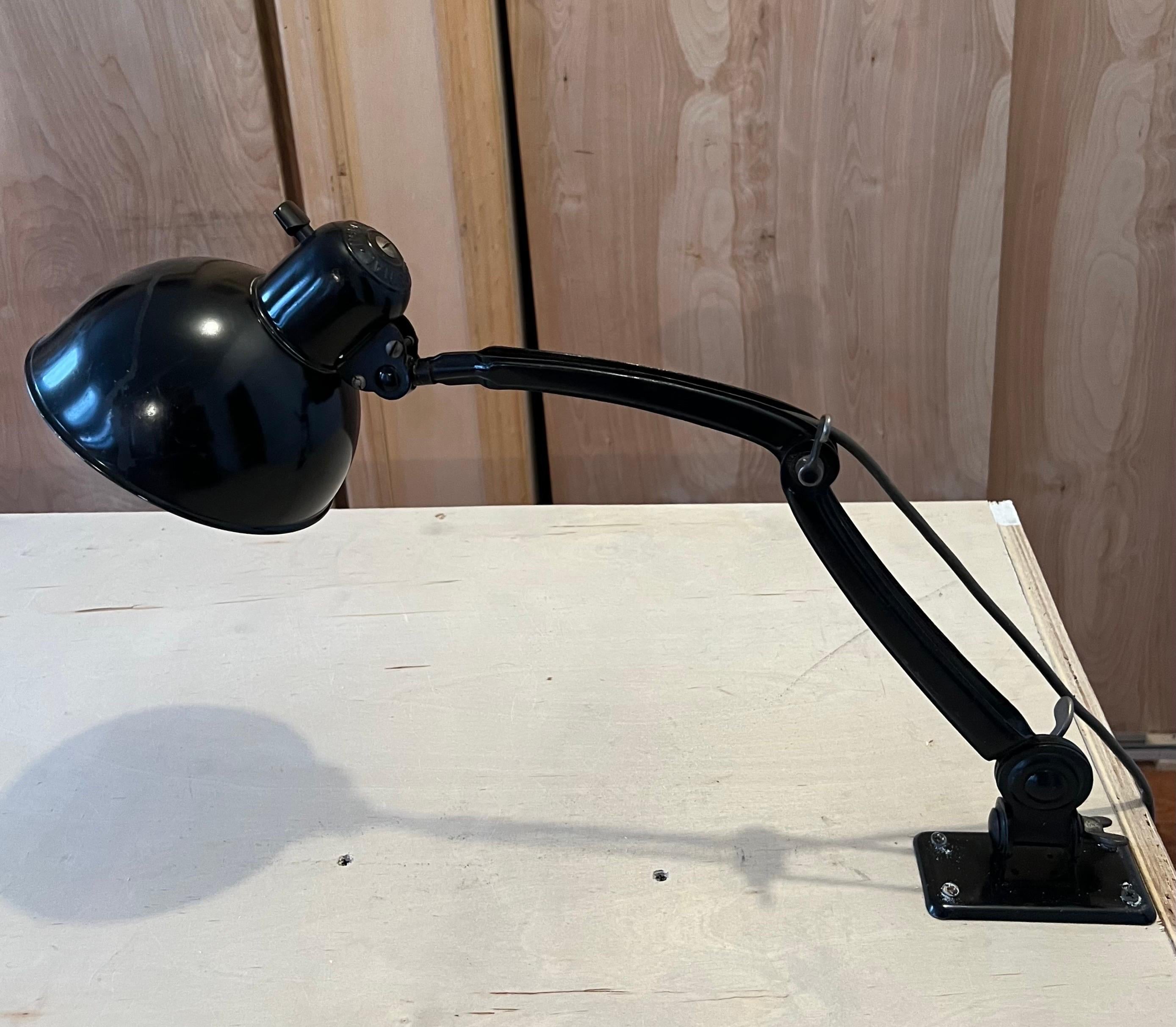 Enameled Bauhaus Christian Dell Wall Arm / Desk Table Lamp, Model 6716 For Sale