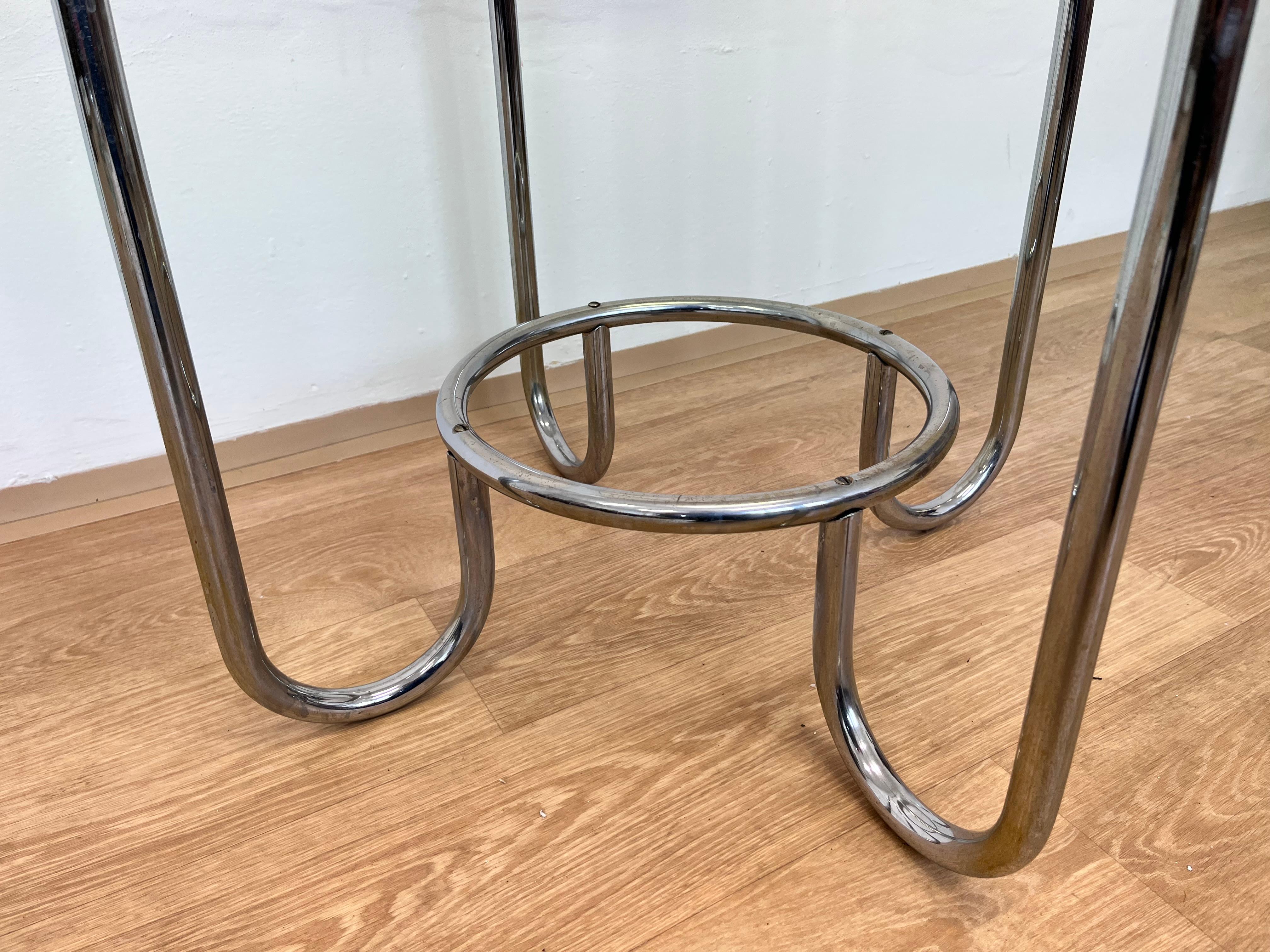Tchèque Table Bauhaus en chrome et verre - années 1930 en vente
