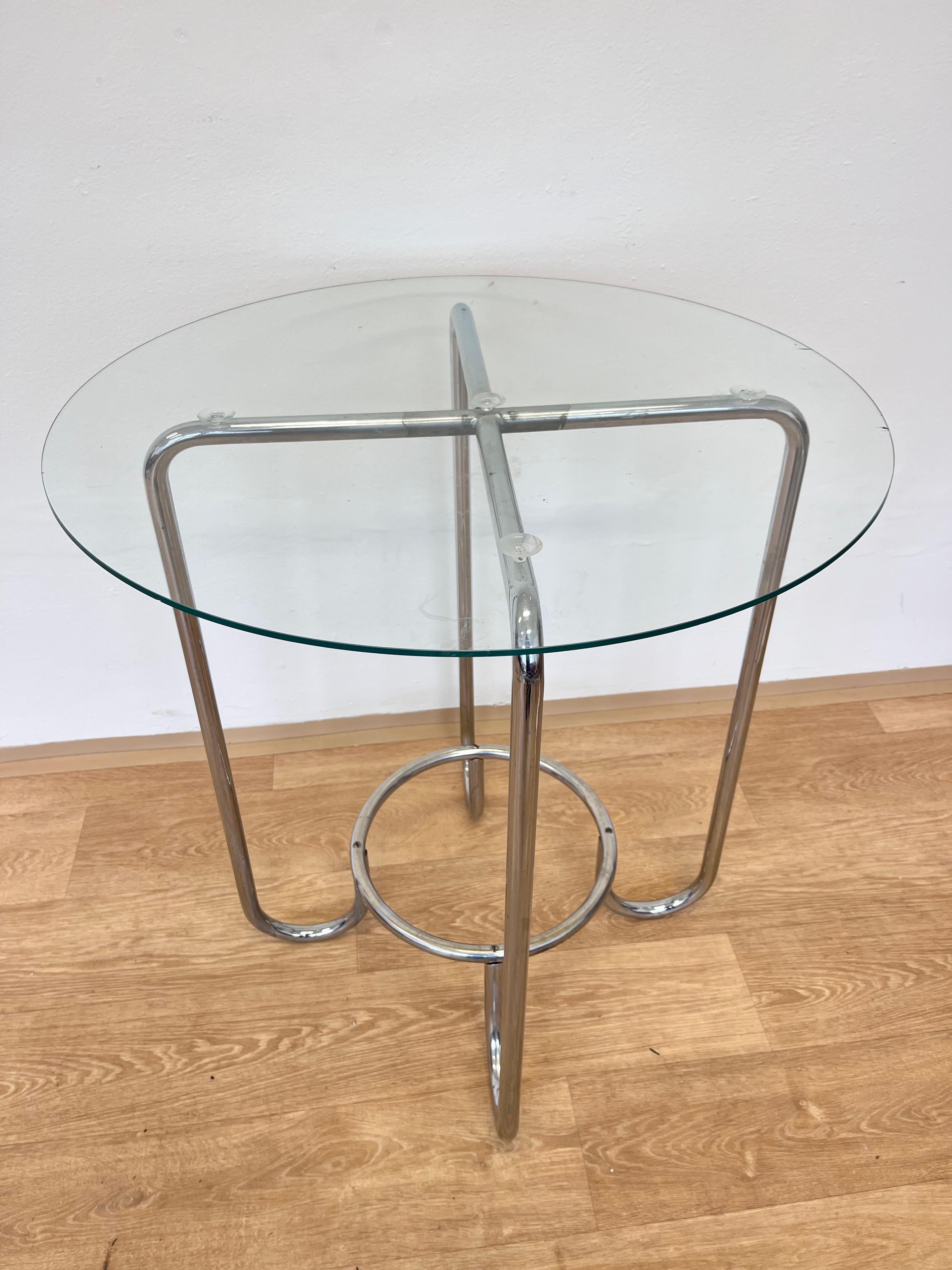 Table Bauhaus en chrome et verre - années 1930 en vente 2