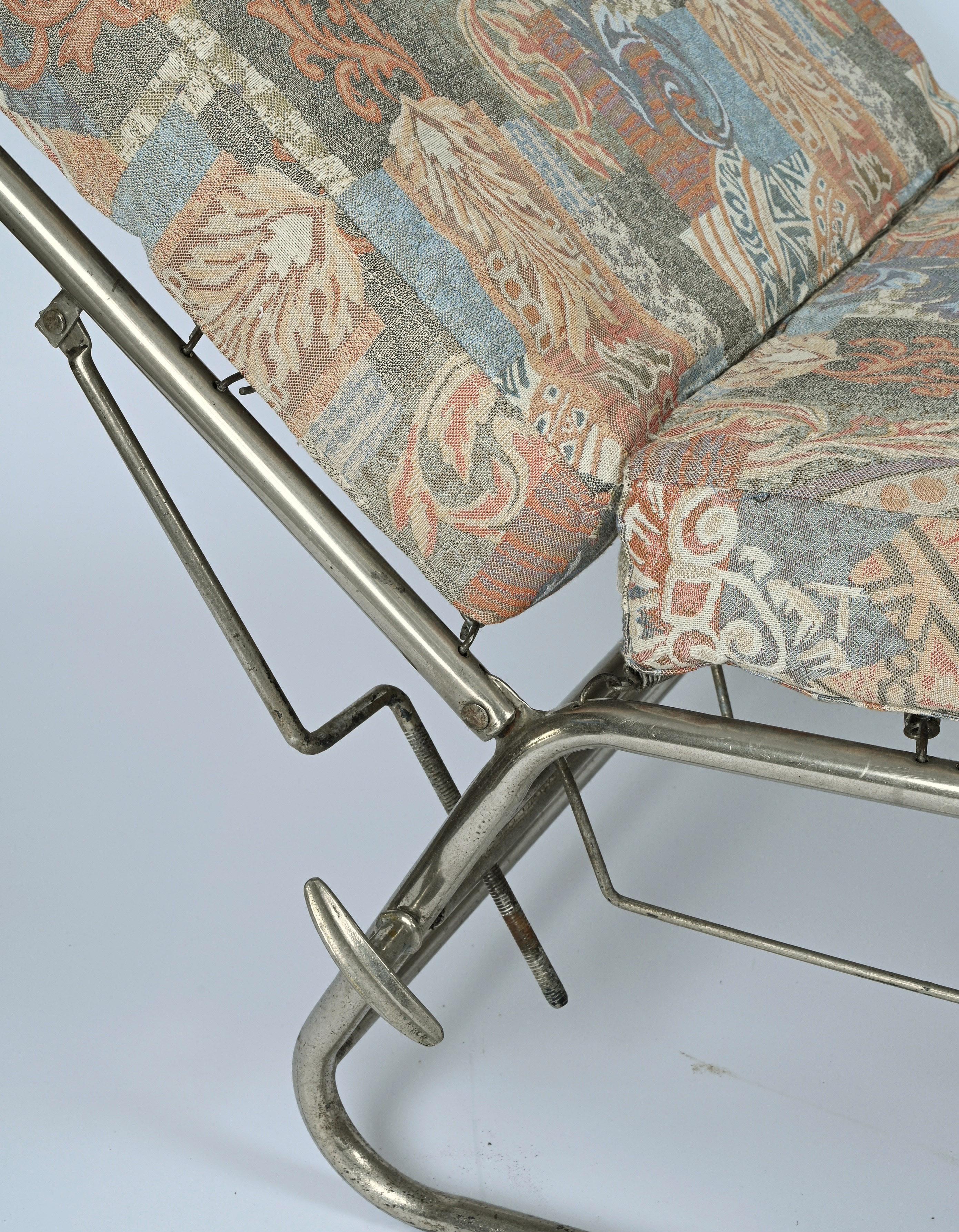 Bauhaus Chrome and Walnut Wood Adjustable Bed Armchair After Marcel Breuer 1930s 12