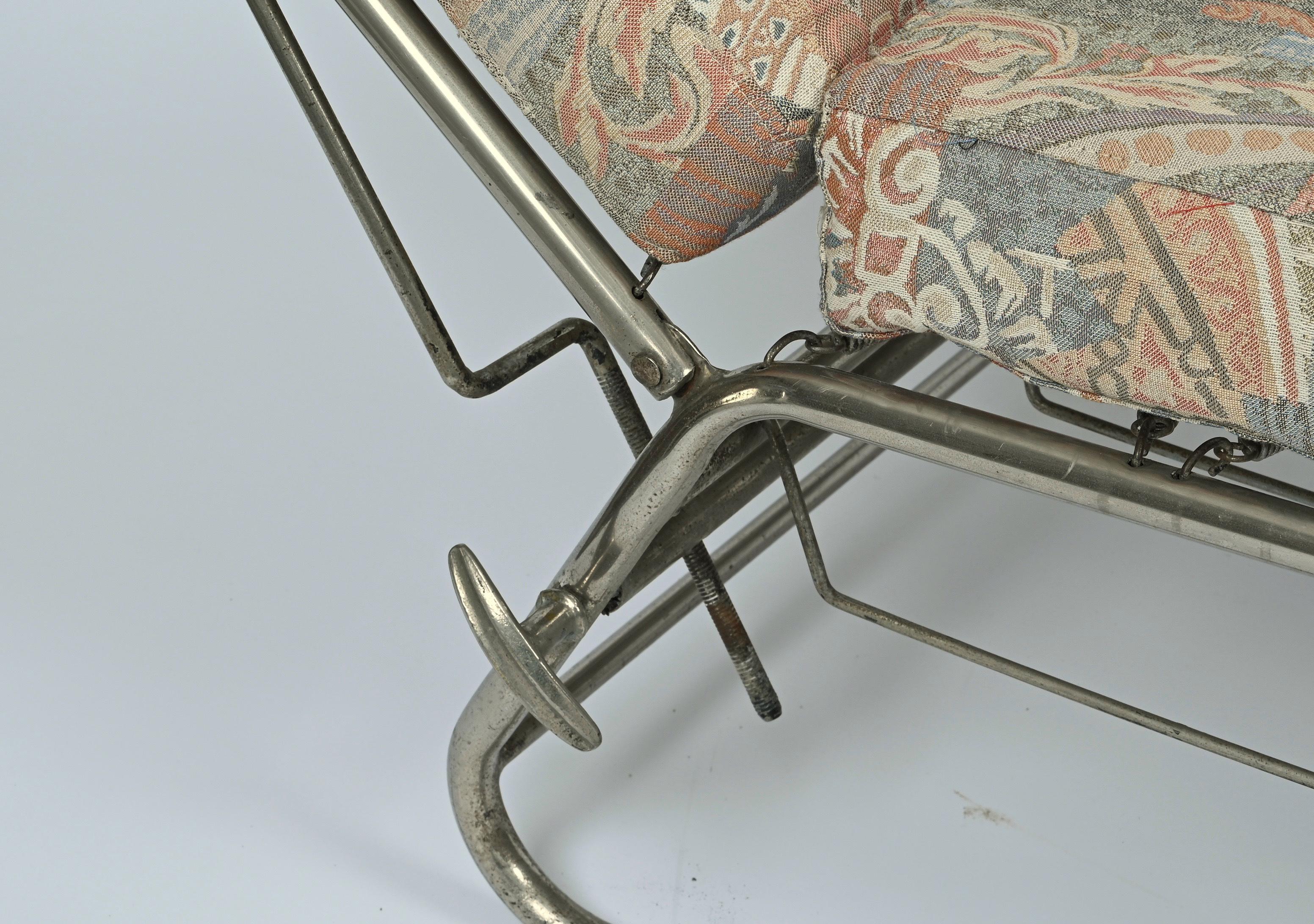 Bauhaus Chrome and Walnut Wood Adjustable Bed Armchair After Marcel Breuer 1930s 13