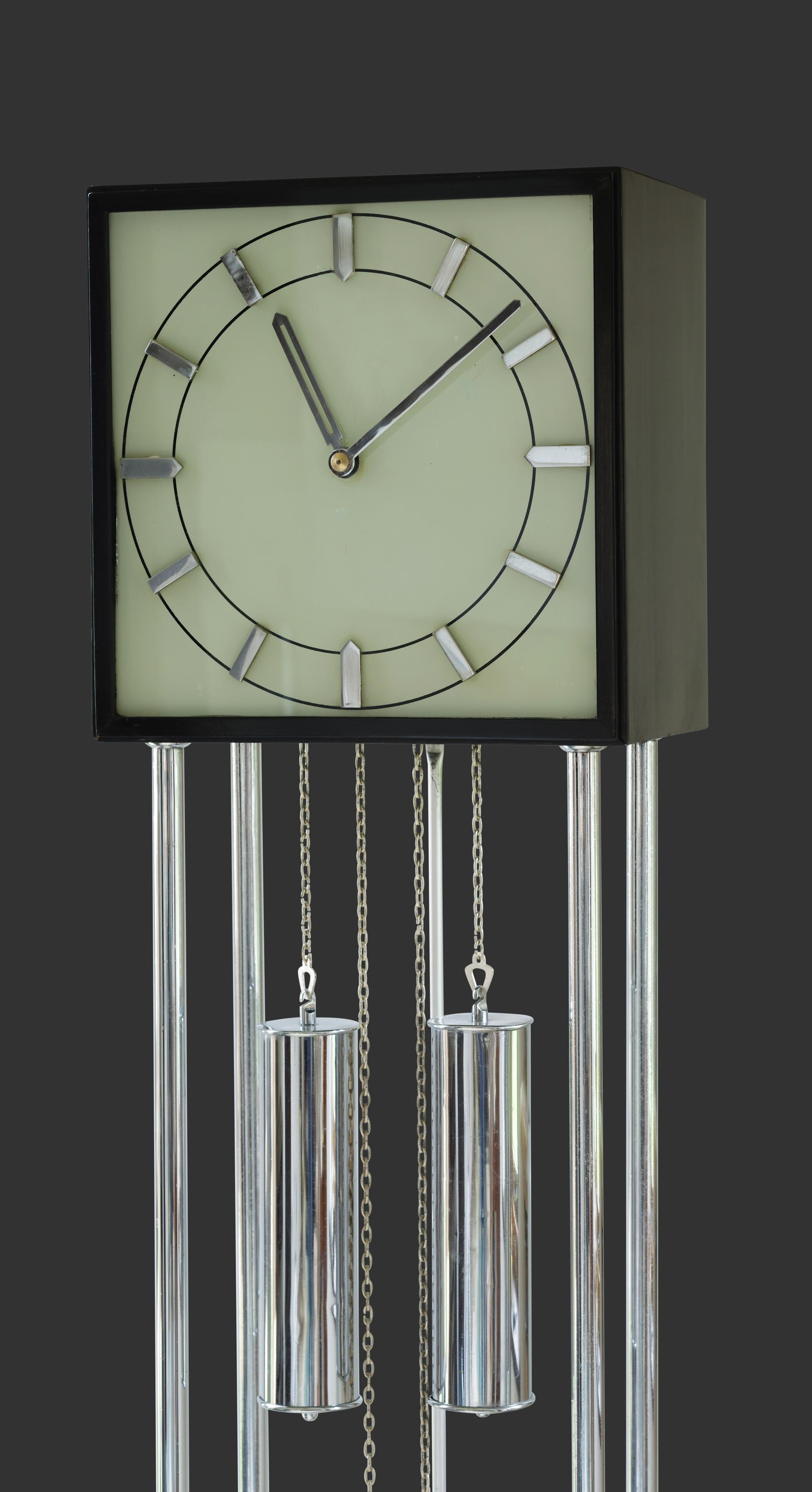 chrome grandfather clock