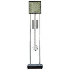 'Bauhaus' Chrome Art Deco Longcase Clock