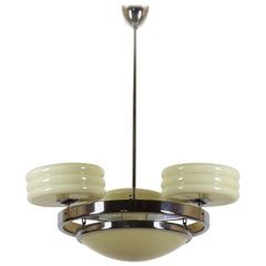Bauhaus Chrome Chandelier from Zukov, 1930s