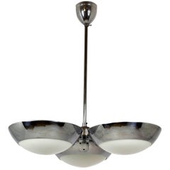 Bauhaus Chrome Chandelier from Zukov, 1930s