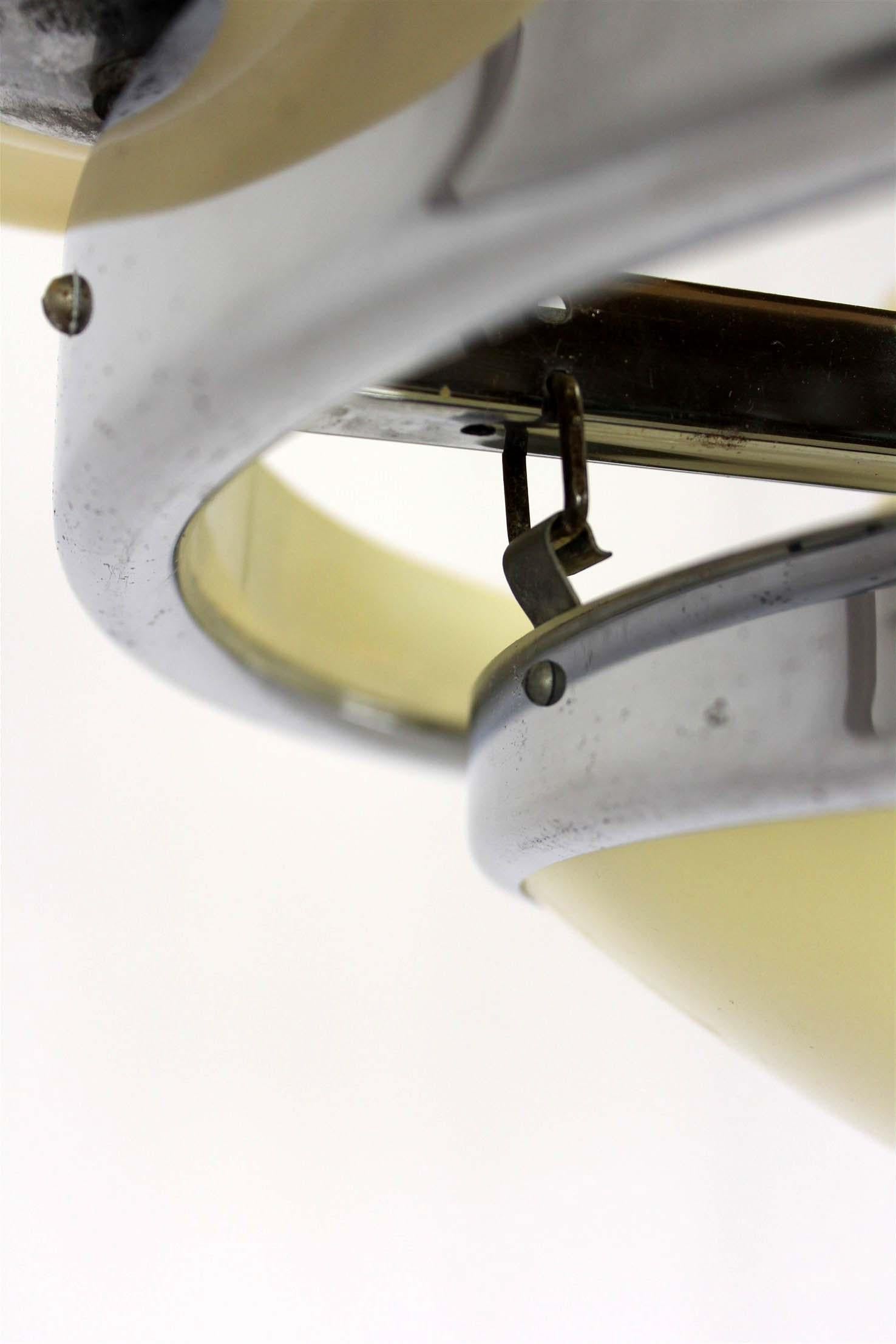 Bauhaus Chrome Chandelier from Zukov, 1940s For Sale 7
