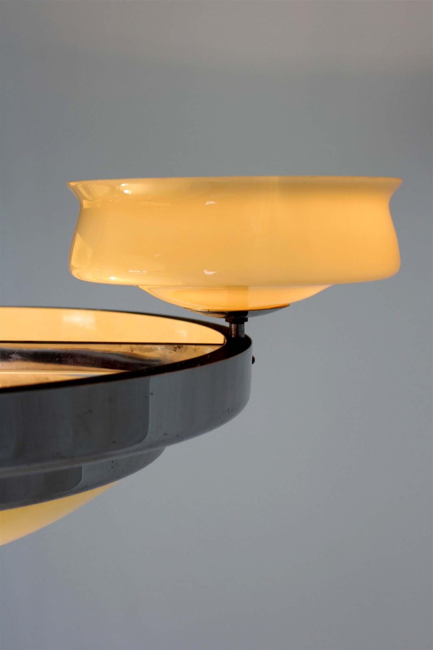 Bauhaus Chrome Chandelier from Zukov, 1940s For Sale 10