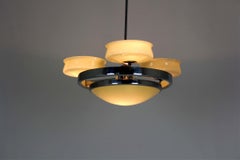 Bauhaus-Kronleuchter aus Chrom von Zukov, 1940er Jahre