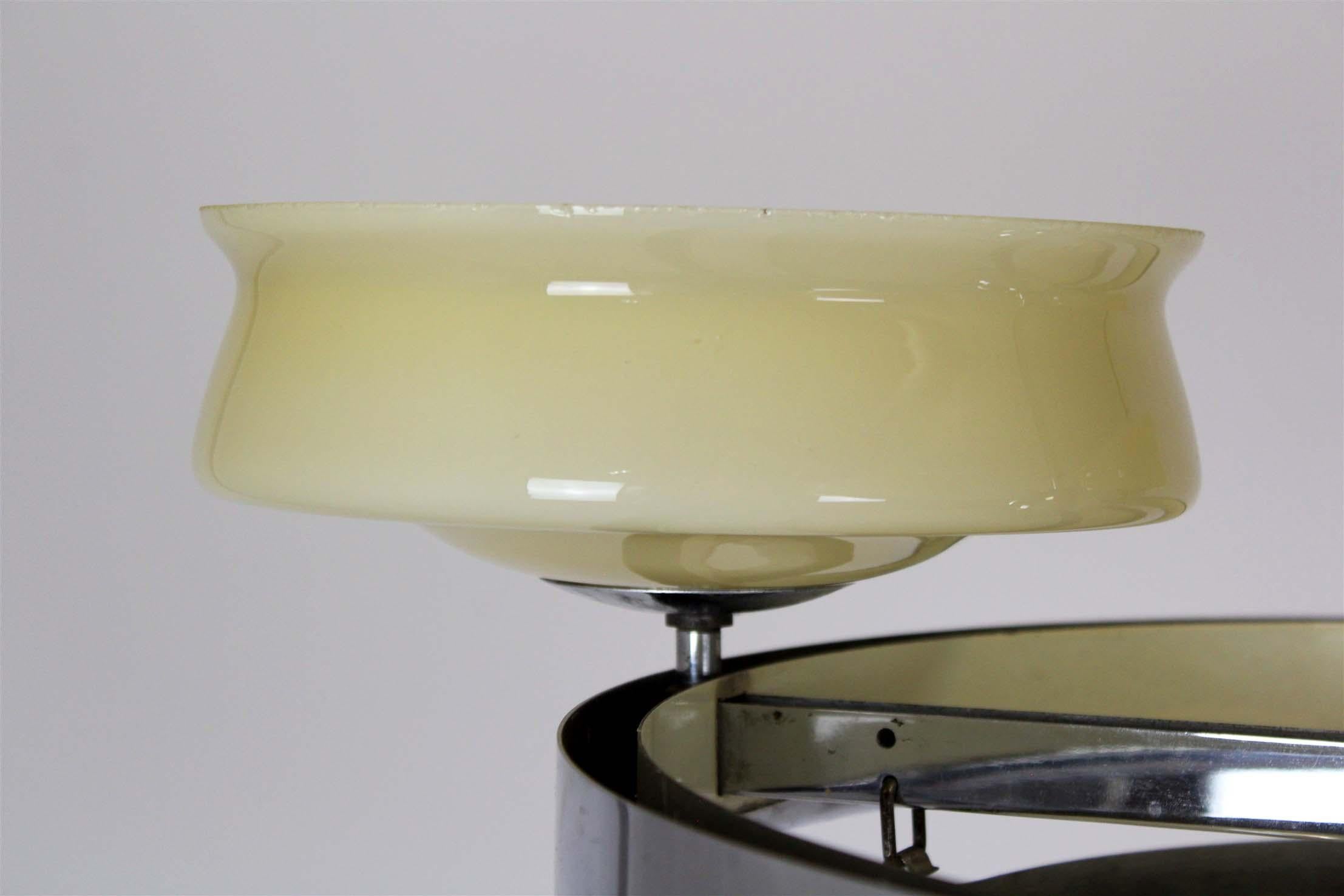 Bauhaus Chrome Chandelier from Zukov, 1940s For Sale 1
