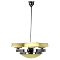 Bauhaus Chrome Chandelier from Zukov, 1940s