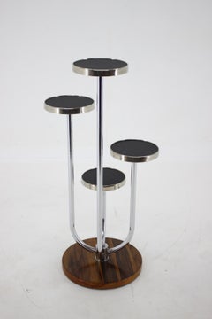 Bauhaus Chrome Flower Side Table / Stand/ Étagère by J.Halabala, 1930s