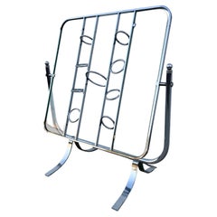 Bauhaus Chrome & Glass Gyroscopic Fireplace Screen