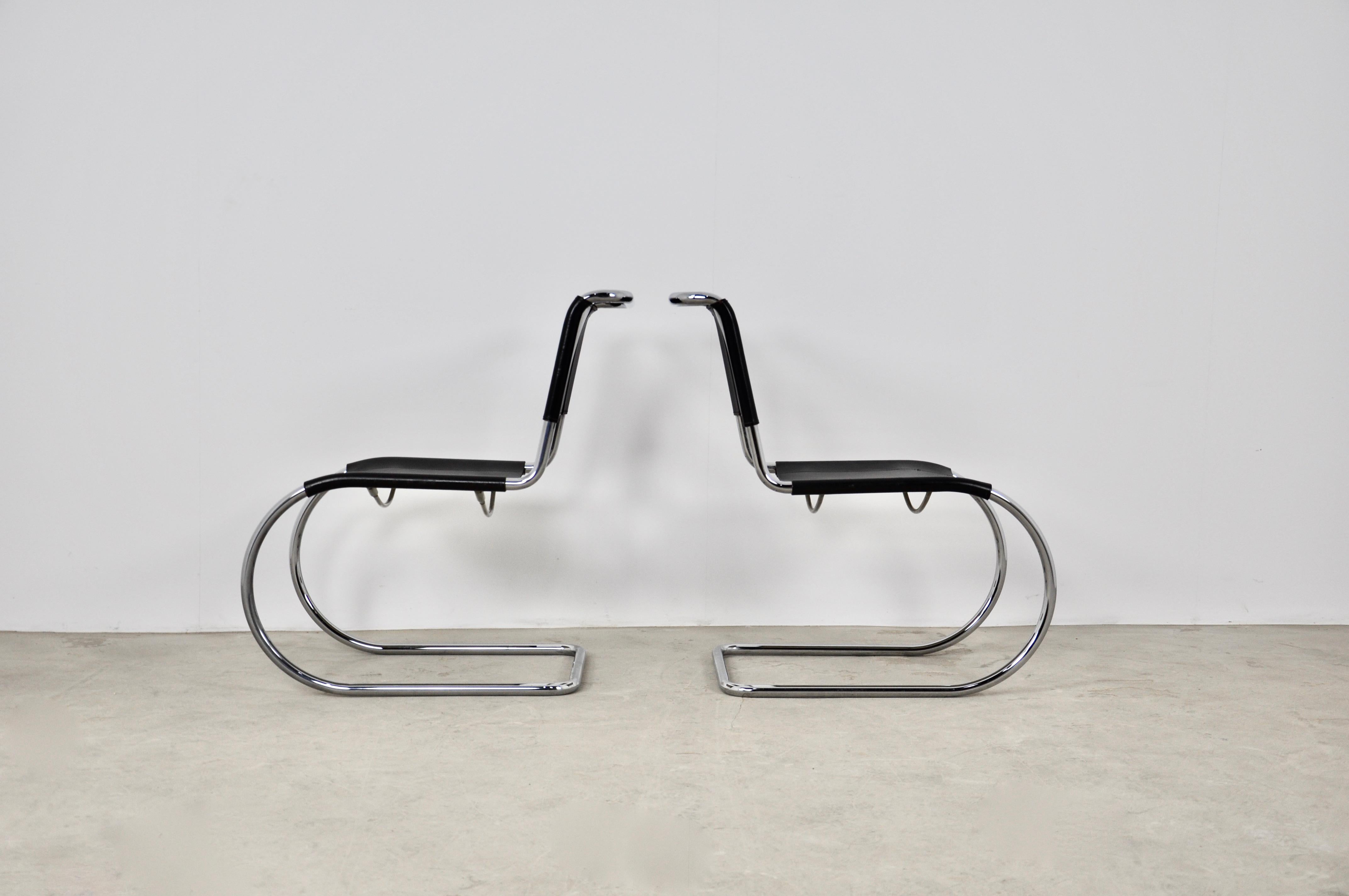 Scandinavian Modern Bauhaus Chrome MR 10 Chair by Ludwig Mies van der Rohe for Thonet