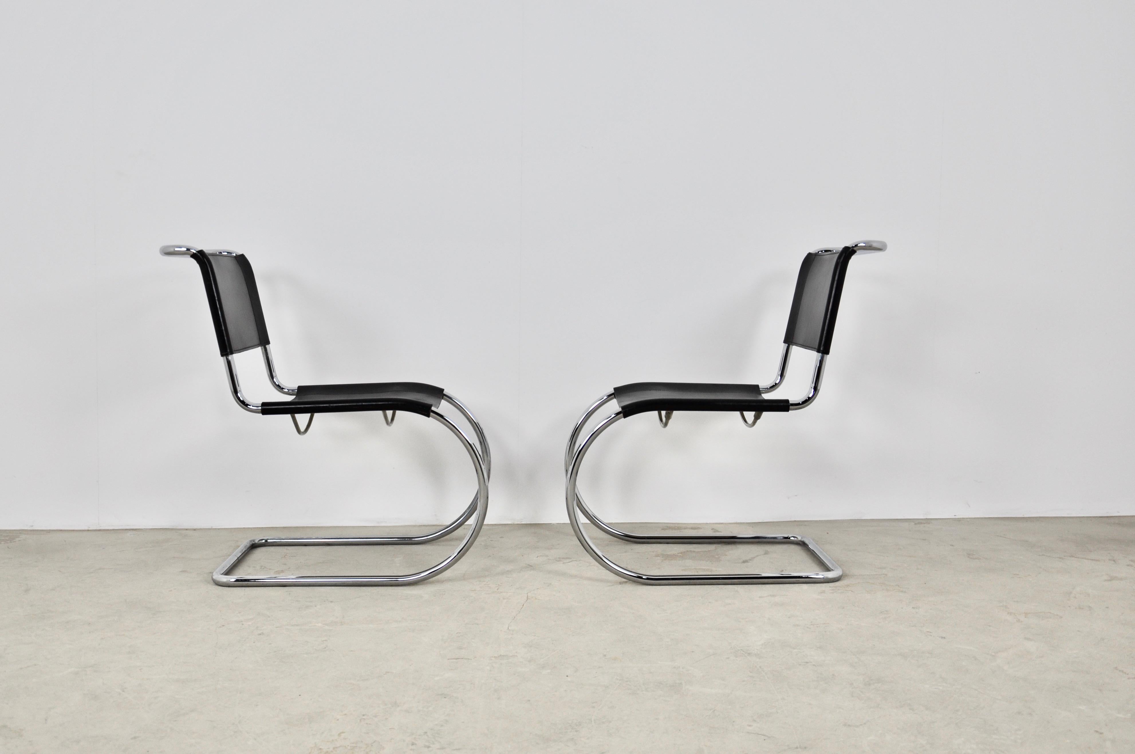 Metal Bauhaus Chrome MR 10 Chair by Ludwig Mies van der Rohe for Thonet