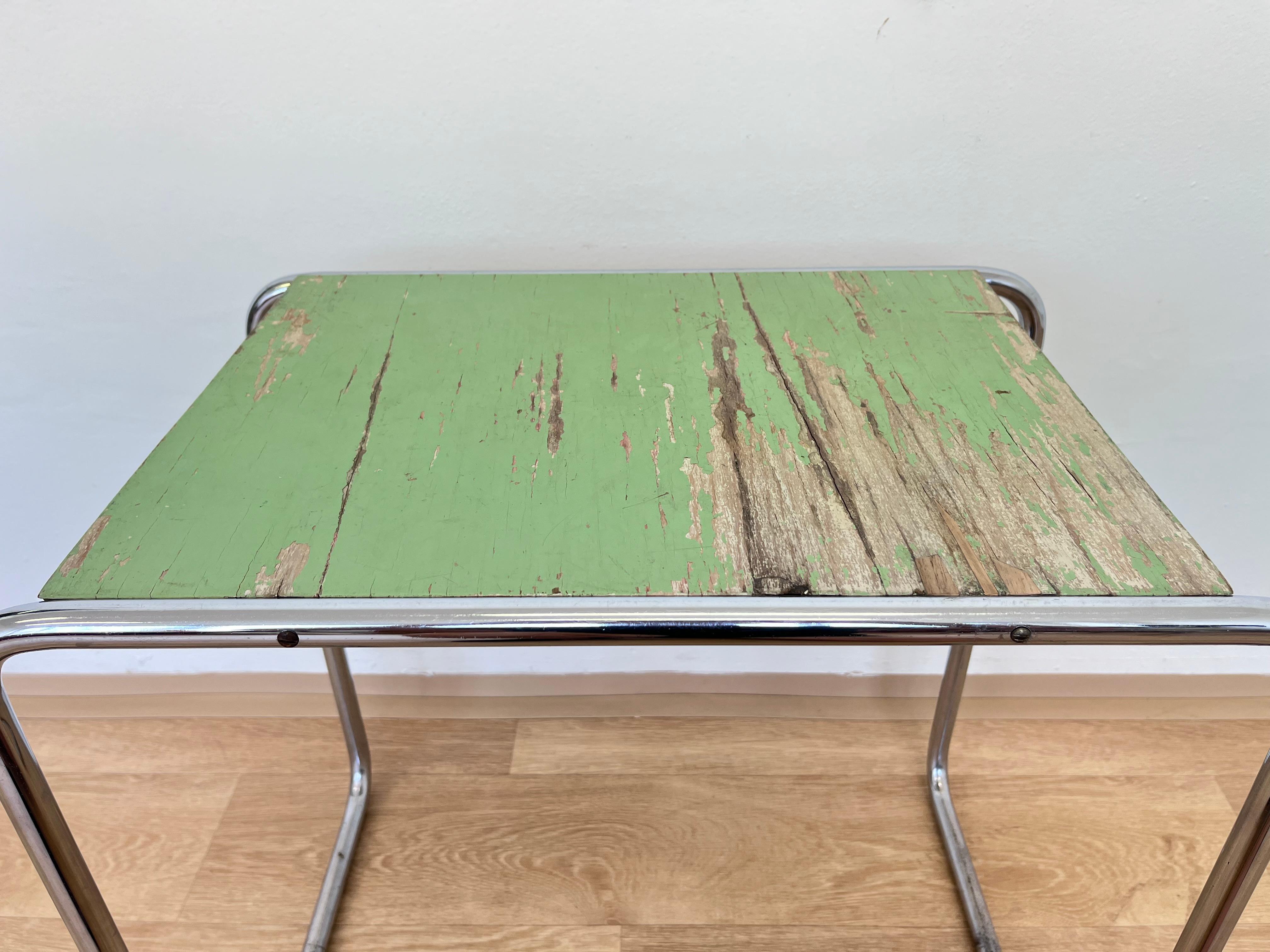 Metà XX secolo Tavolino da salotto o da salotto in cromo Bauhaus di Marcel Breuer per Mucke Melder, anni '30 in vendita
