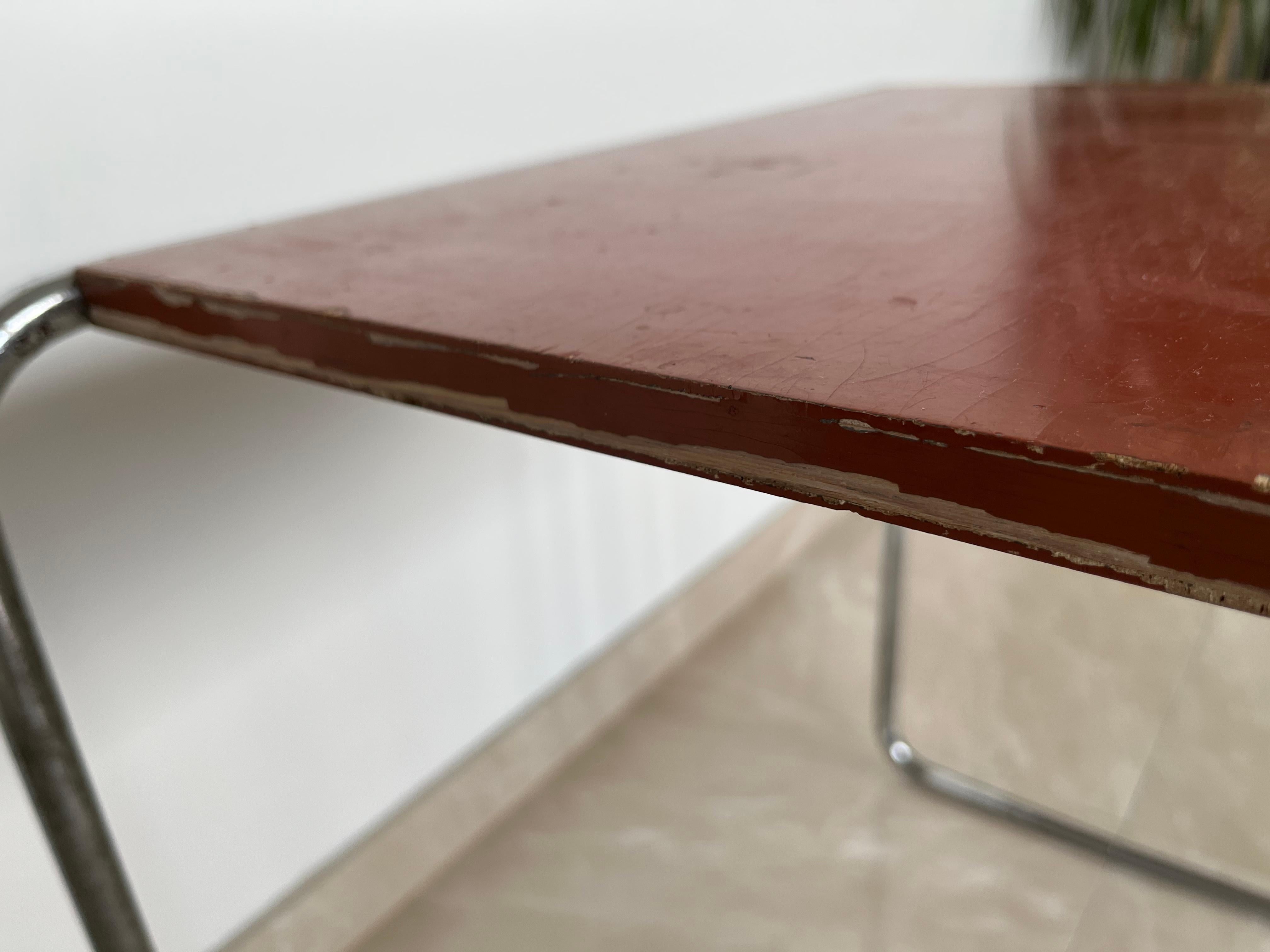 Wood Bauhaus Chrome Nesting Table B9 by Marcel Breuer for Mucke Melder, 1930s For Sale