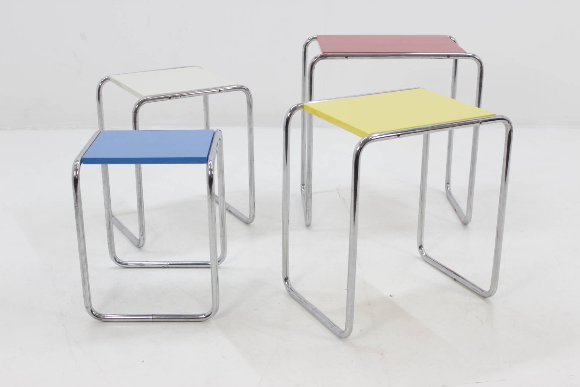 Bauhaus Chrome Nesting Tables, B9 'Marcel Breuer' 1
