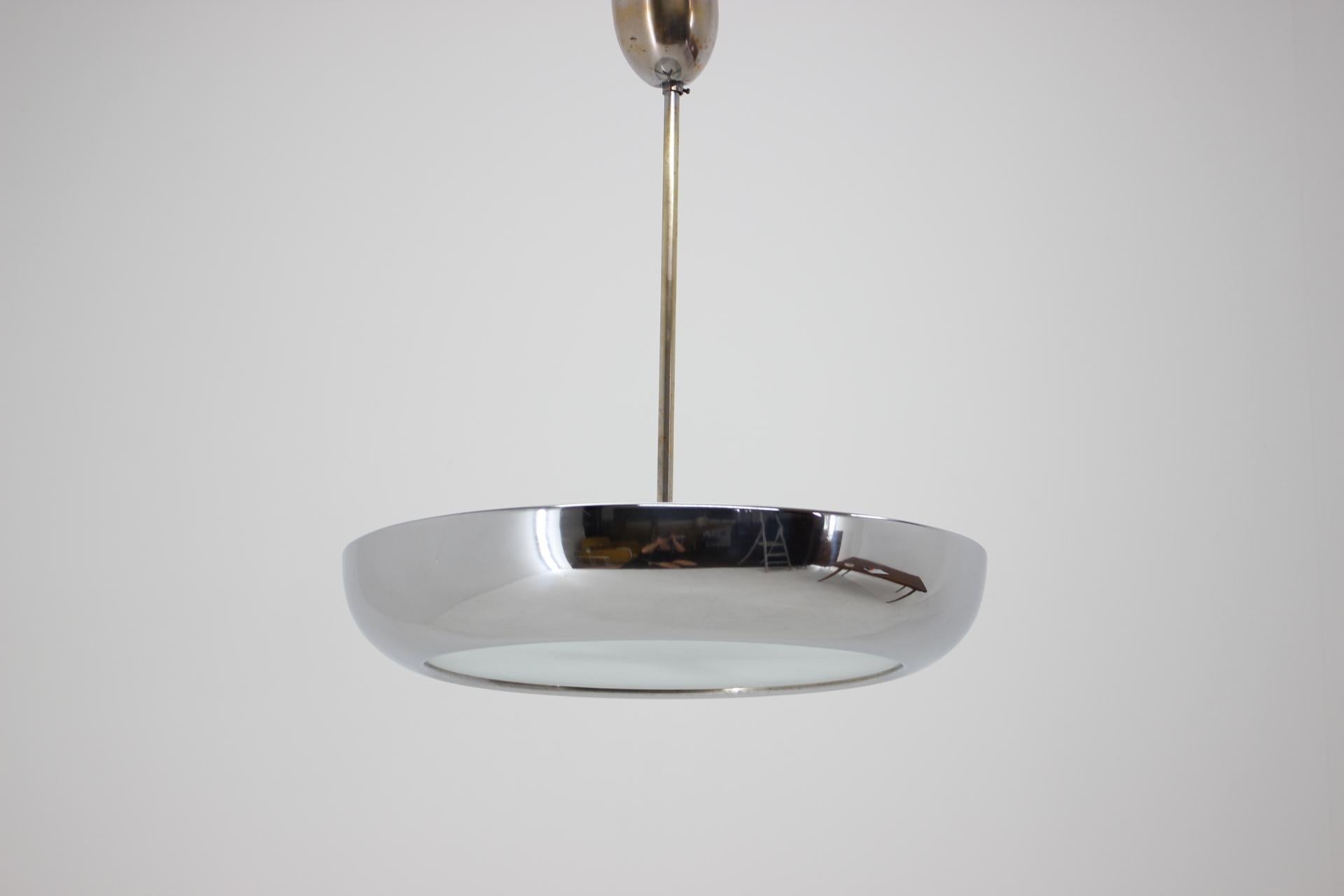 Bauhaus Chrome Pendant Lamp by Josef Hurka for Napako 3