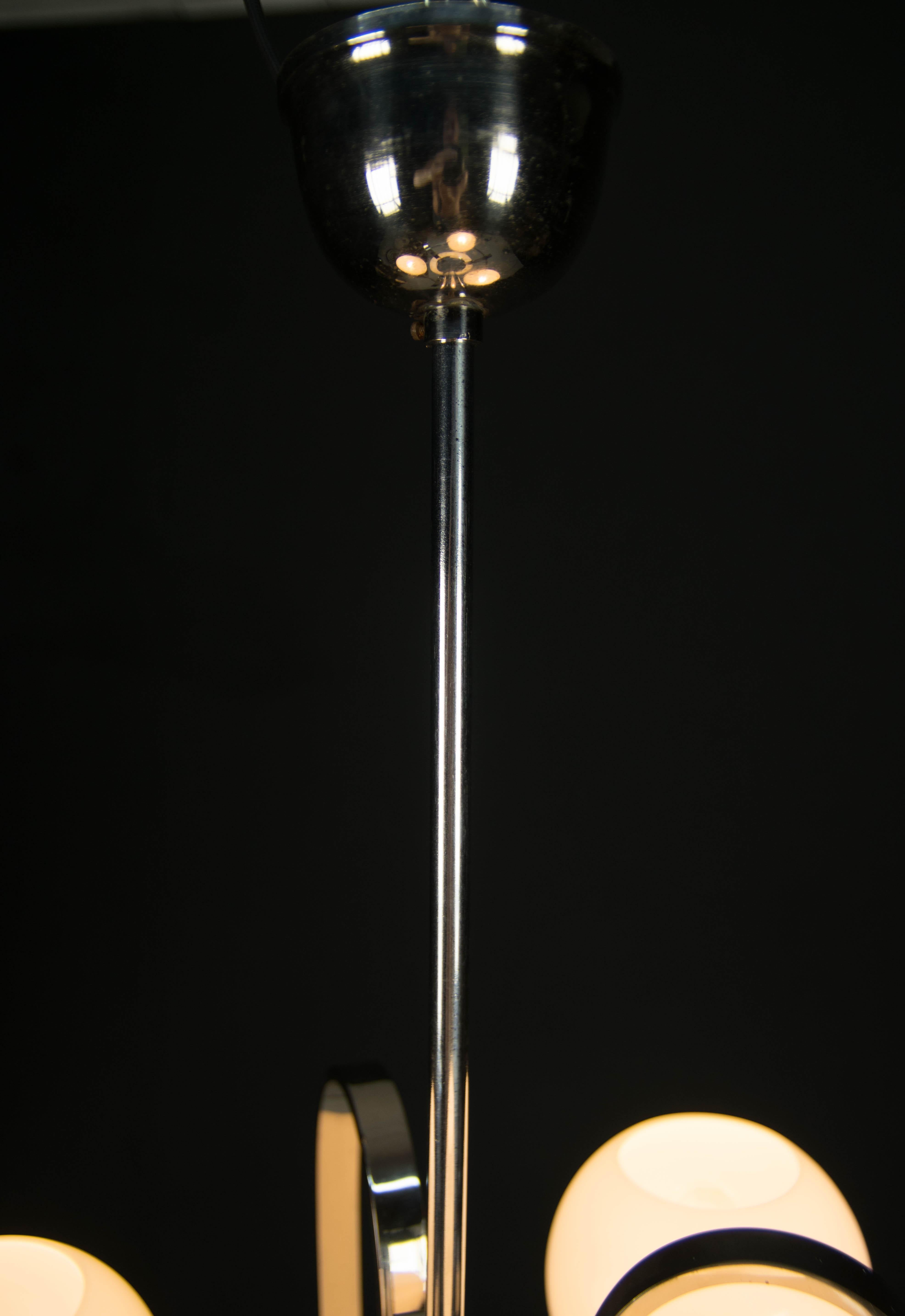 Bauhaus Chrome-plated Chandelier, 1930s 1