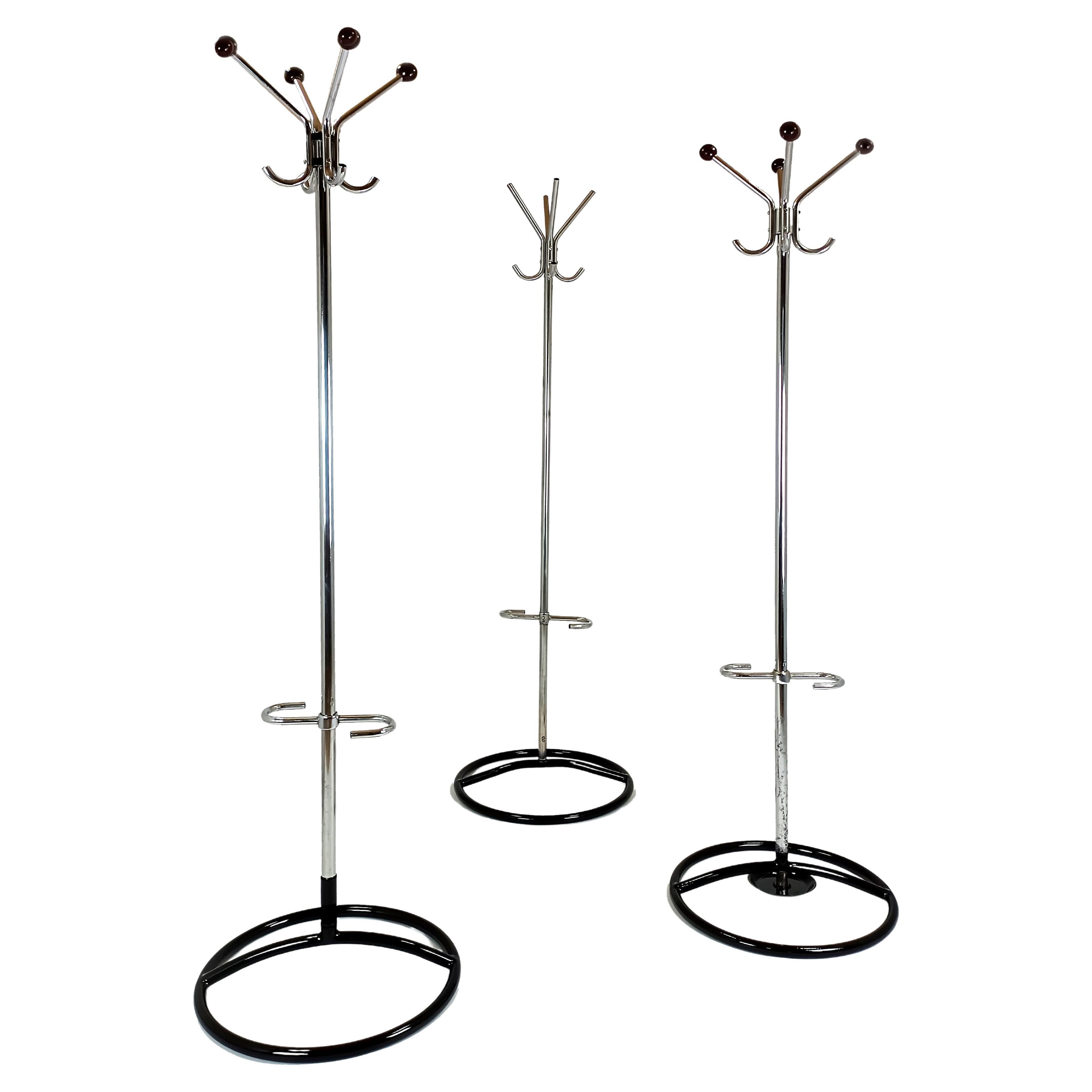 Bauhaus Chrome-Plated Coat Racks, 1930s, Set of 3