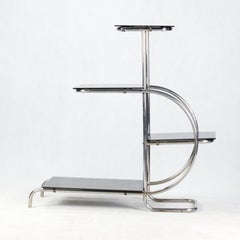 Bauhaus Chrome-Plated Tubular Steel Étagère / Flower Stand, 1930s