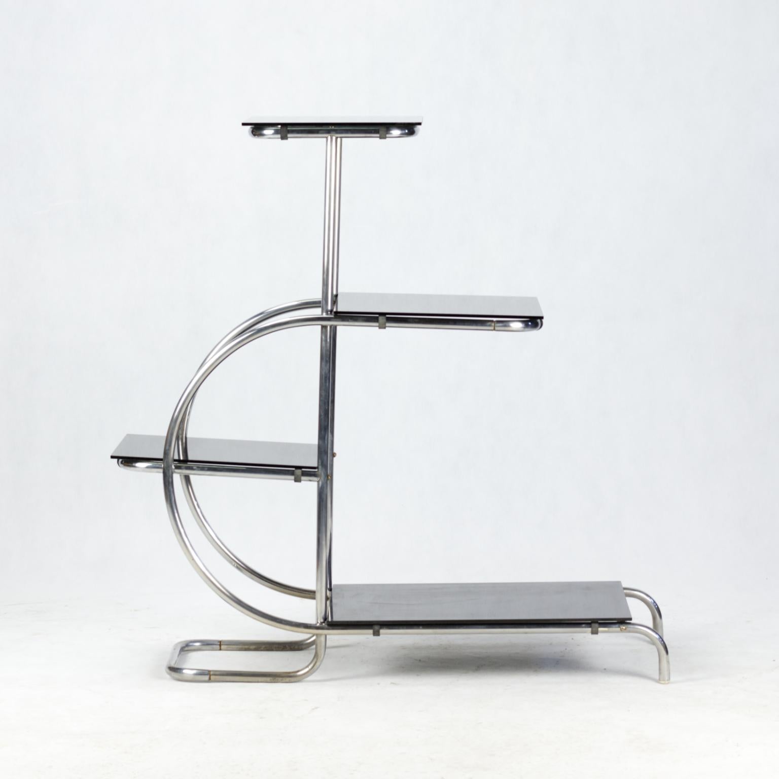 Bauhaus Chrome-Plated Tubular Steel Étagère / Flower Stand, 1930s 2