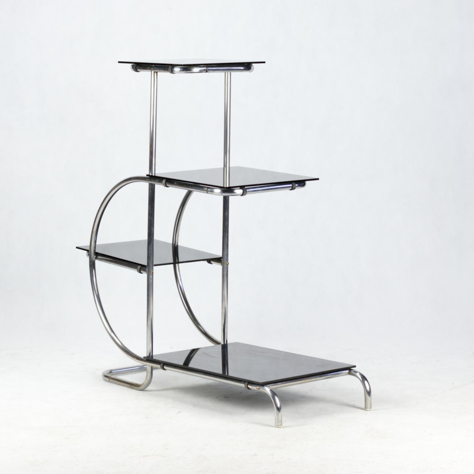 Bauhaus Chrome-Plated Tubular Steel Étagère / Flower Stand, 1930s 3