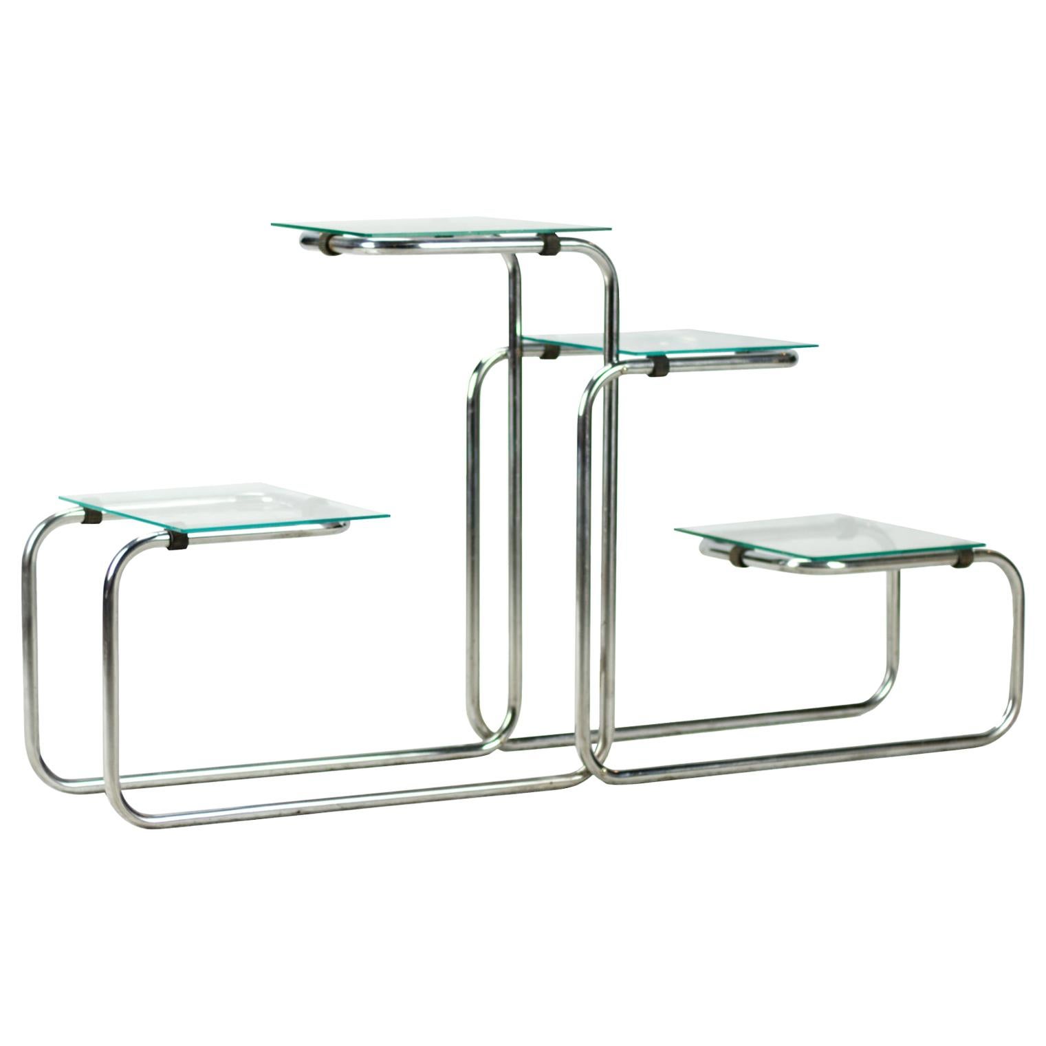 Bauhaus Chrome-Plated Tubular Steel Étagère / Flower Stand, 1930s