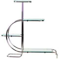 Bauhaus Chrome-Plated Tubular Steel Étagère / Flower Stand, 1930s