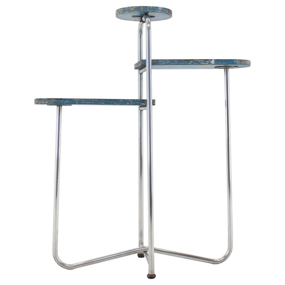 Bauhaus Chrome Shelf or Flower Table by Rudolf Vichr, 1930s