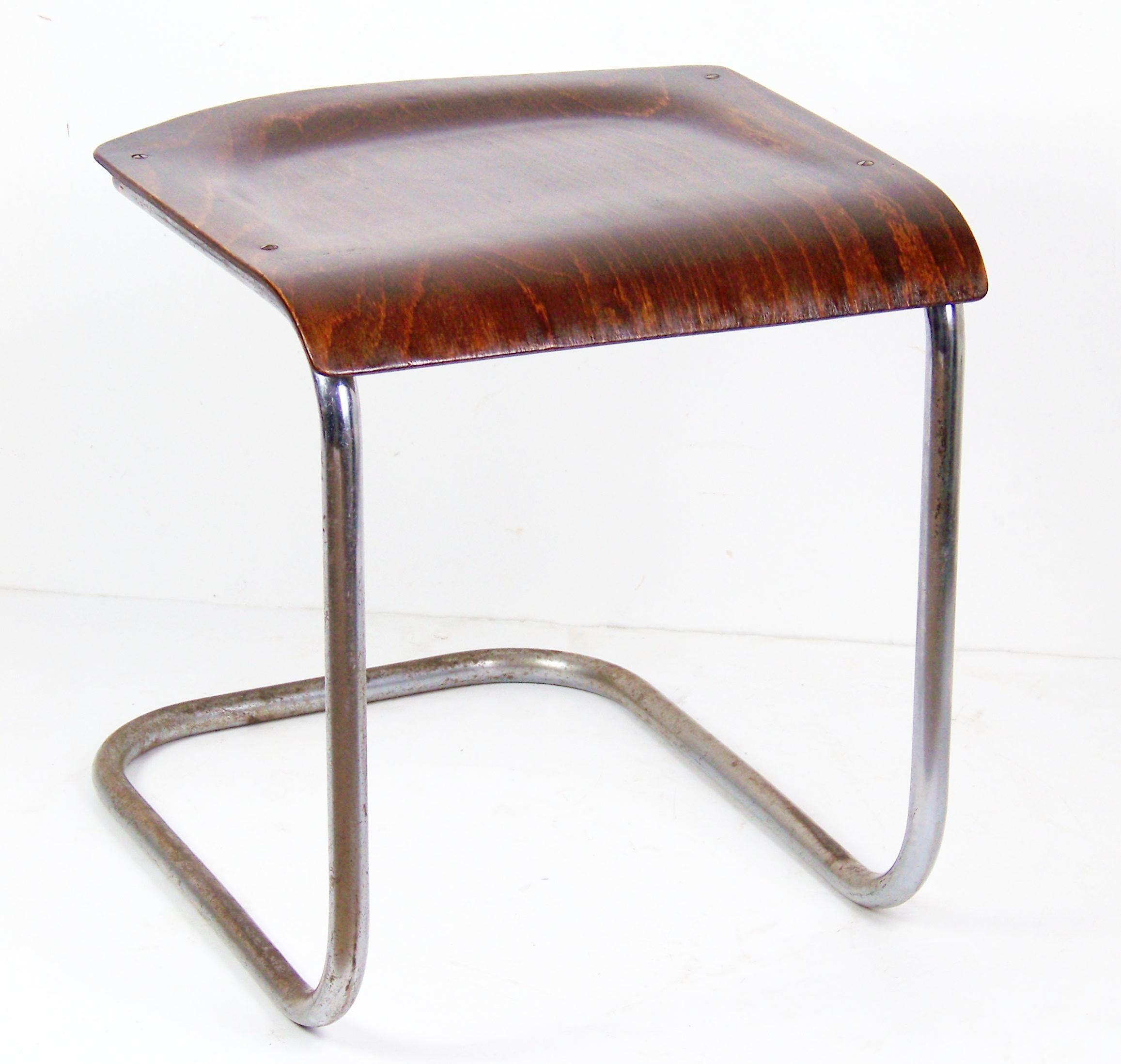 Bauhaus Chrome Stool by Mart Stam, 1930s In Good Condition In Praha, CZ
