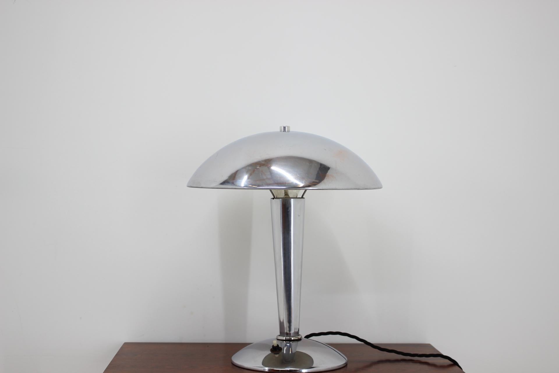 Bauhaus Chrome Table Lamp, 1930s In Good Condition In Praha, CZ