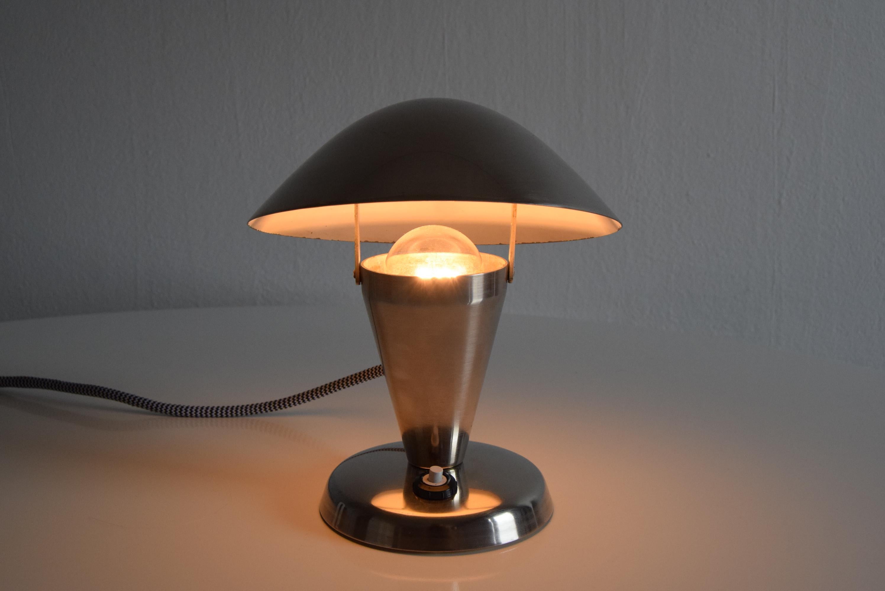 Bauhaus Chrome Table Lamp, Czechoslovakia, 1930's.  For Sale 9