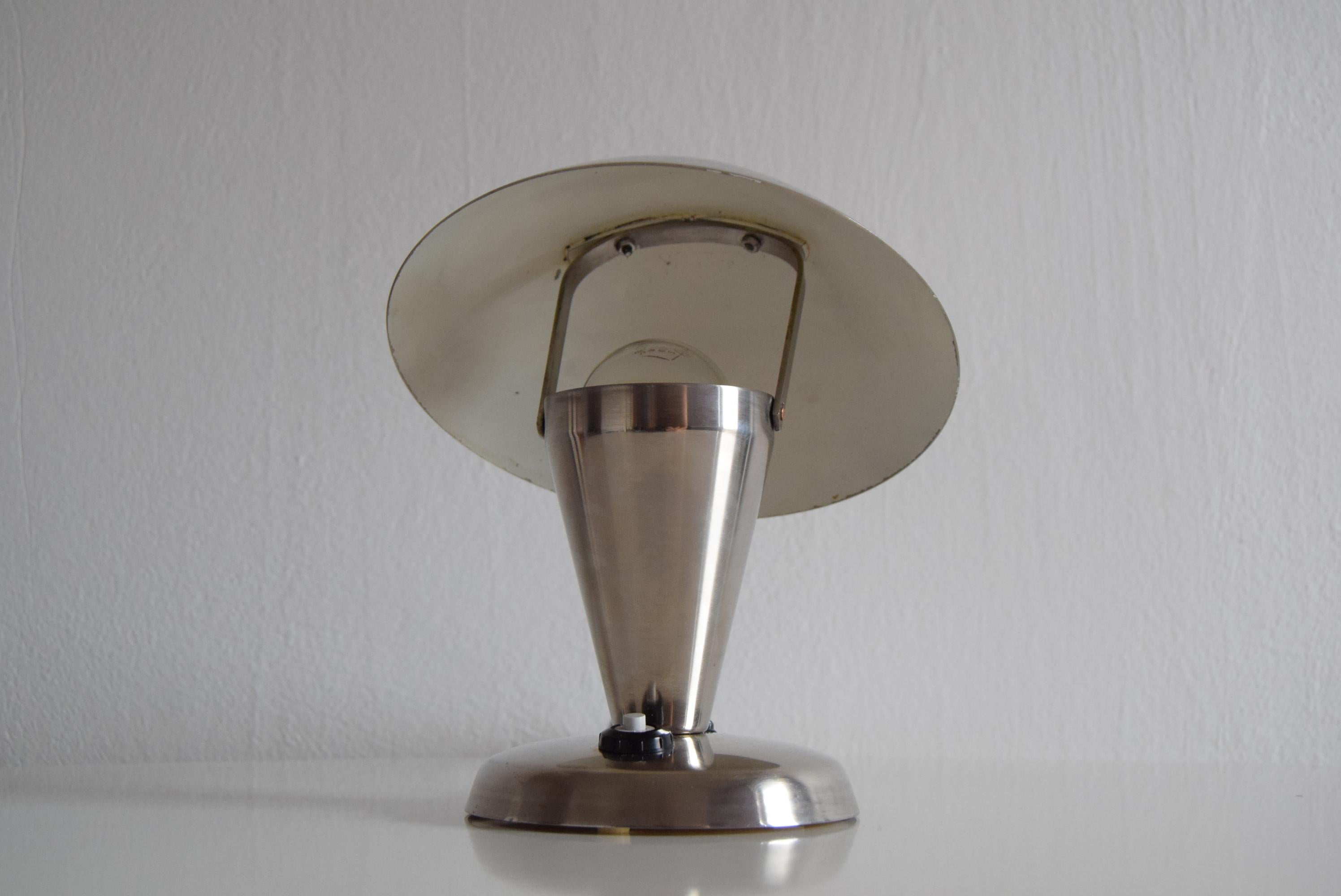 Bauhaus Chrome Table Lamp, Czechoslovakia, 1930's.  For Sale 1