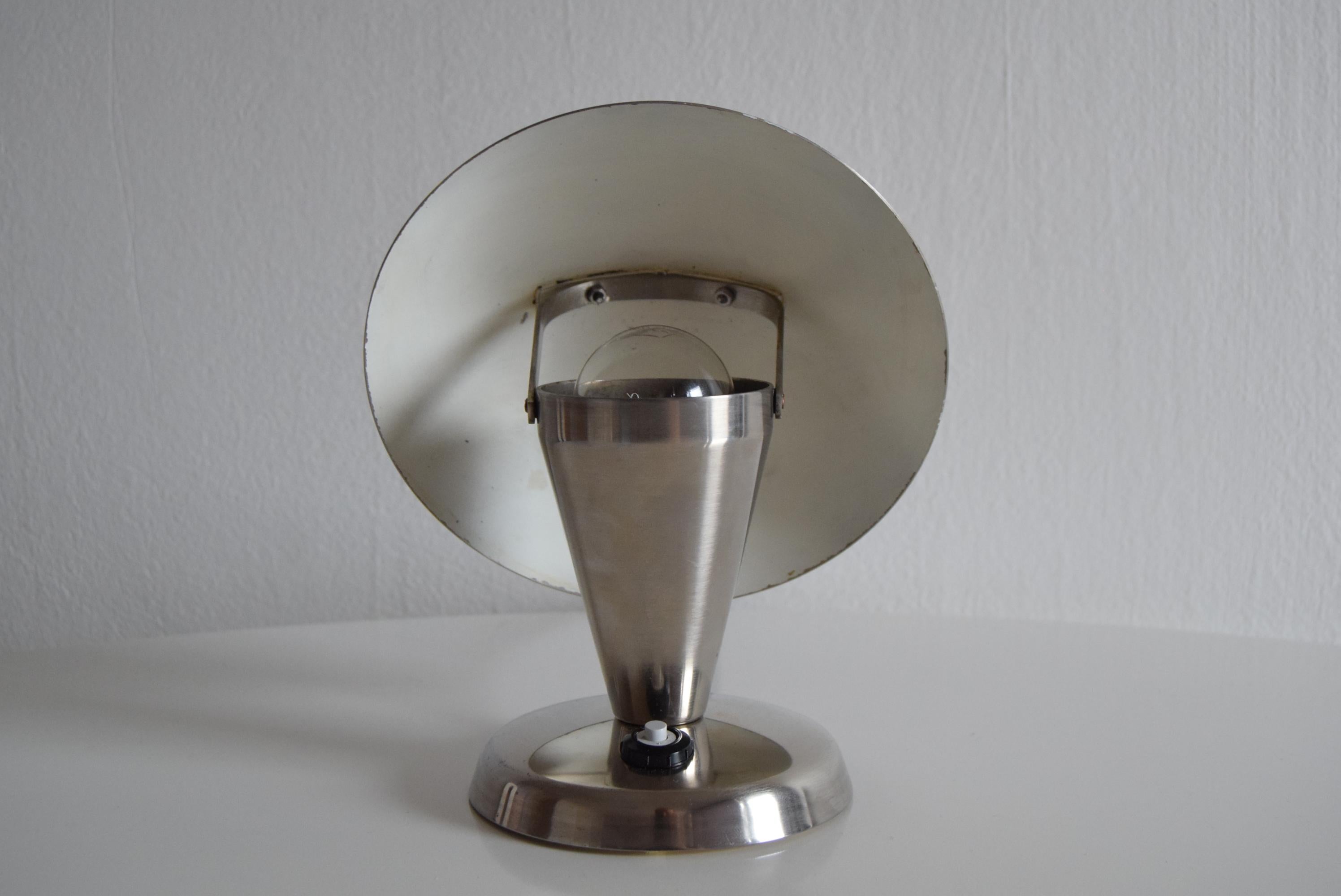 Bauhaus Chrome Table Lamp, Czechoslovakia, 1930's.  For Sale 5