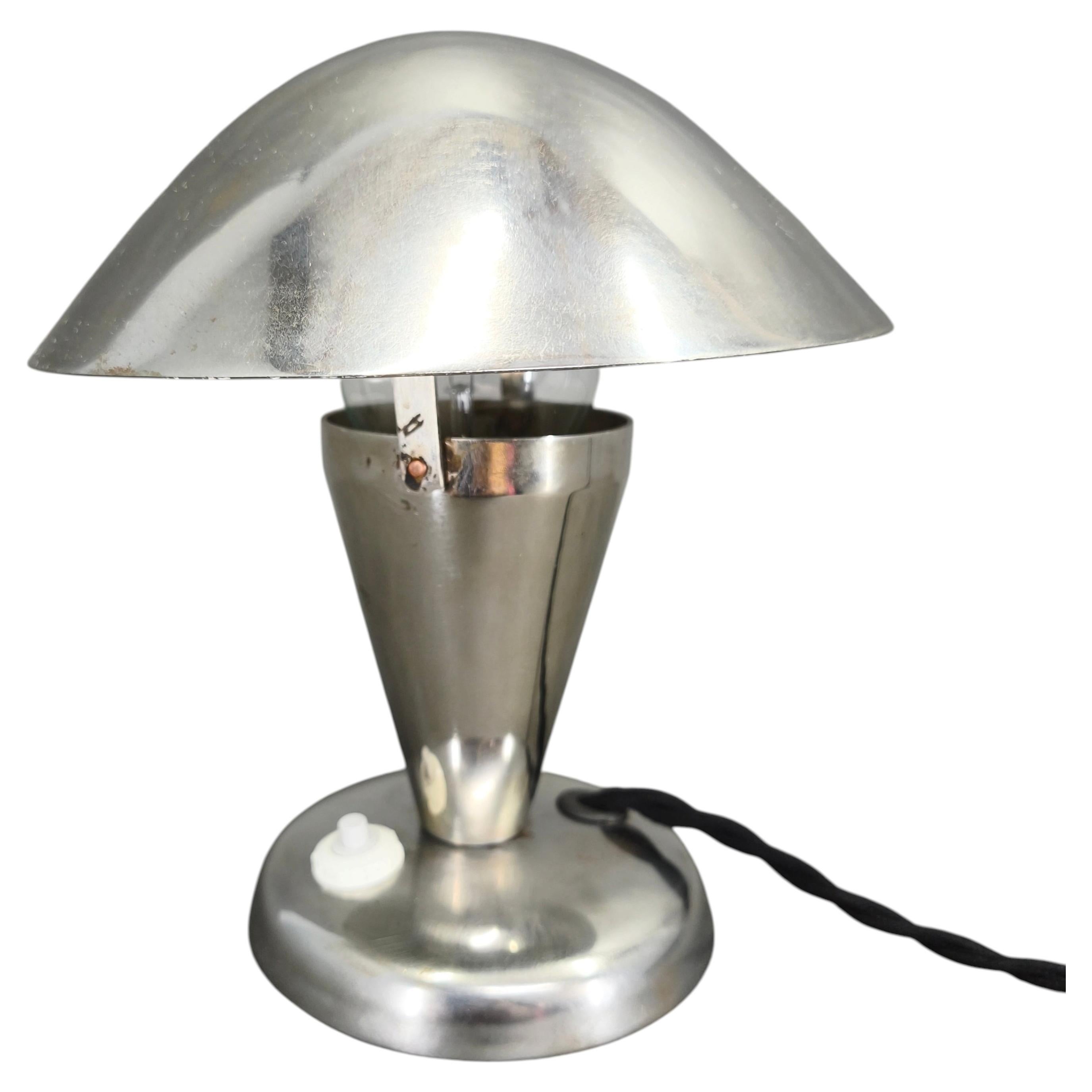 Bauhaus Chrome Table Lamp with Adjustable Shade, 1930s
