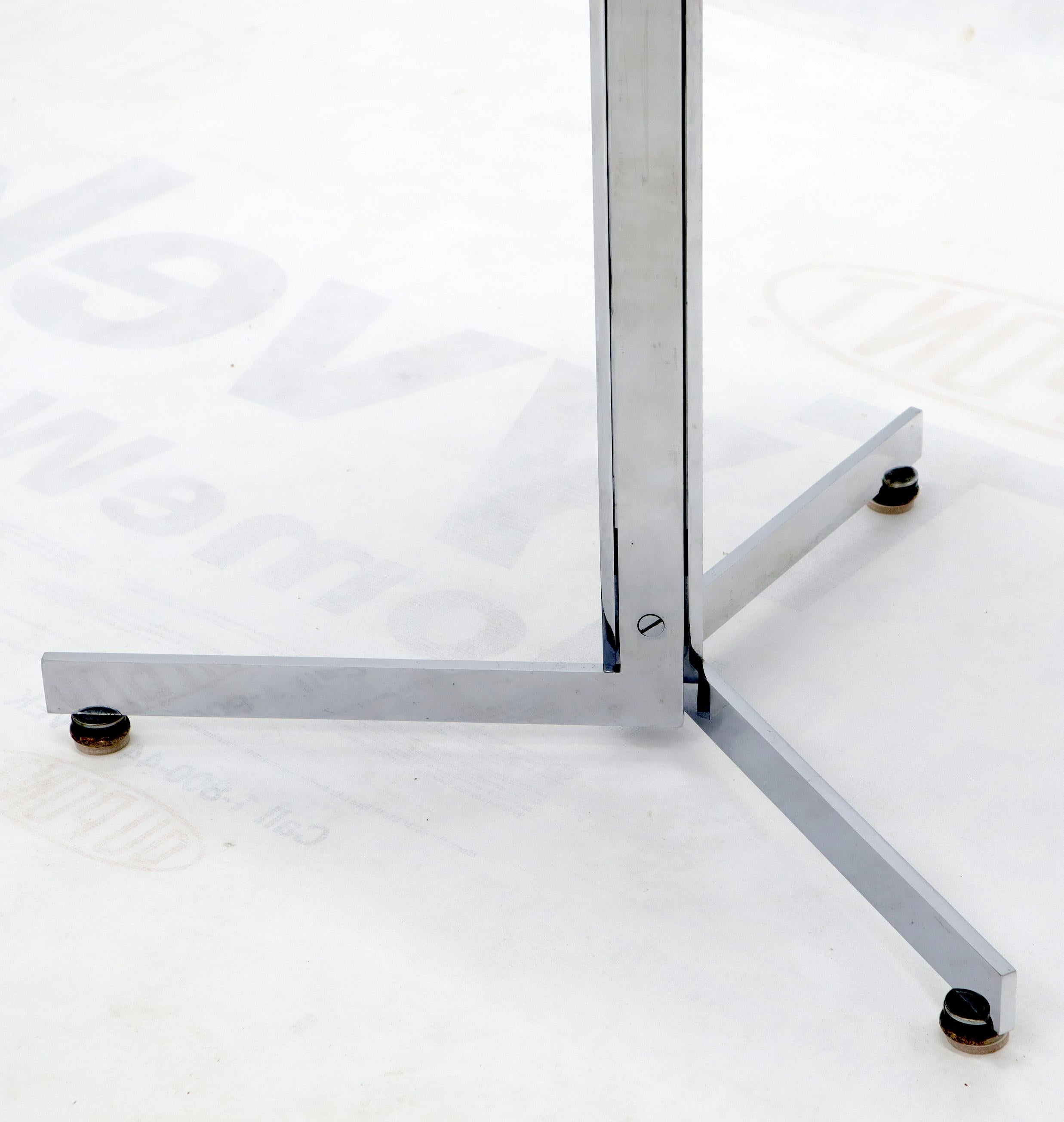 20th Century Bauhaus Chrome Tripod Base Tri Legs Black Ebonized Round Top End Side Table