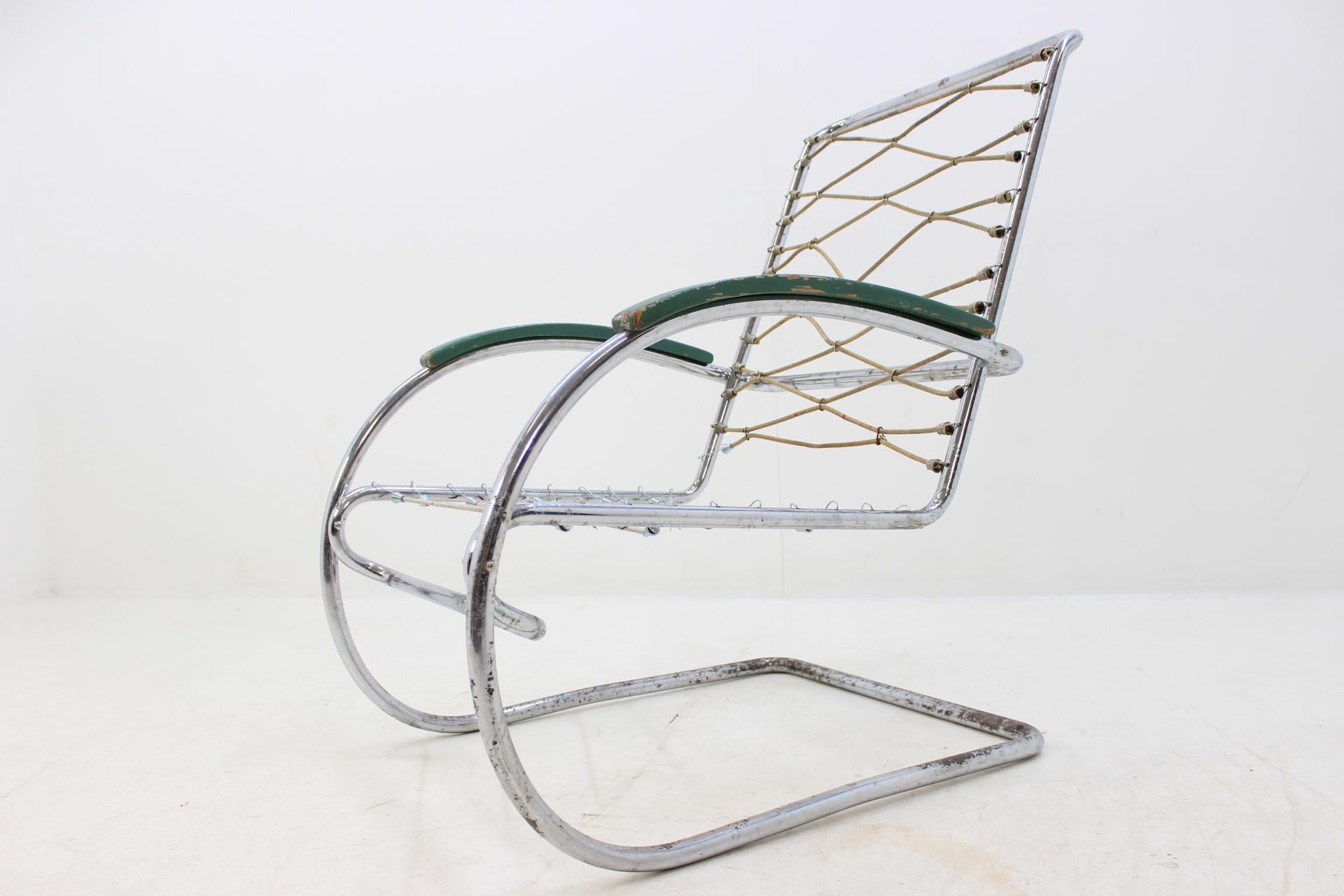 Bauhaus Chrome Tubular Armchair, Anton Lorenz 'Thonet', 1930s 7