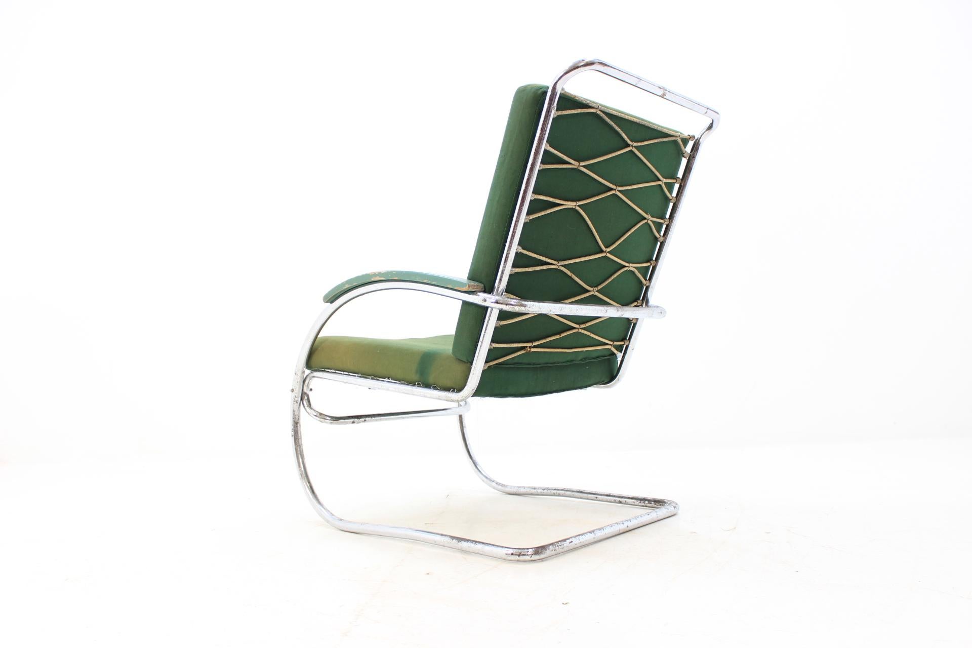 Bauhaus Chrome Tubular Armchair, Anton Lorenz 'Thonet', 1930s 2