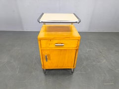 Bauhaus Chrome Tubular Nightstand with Glass Top, 1930s