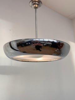 Pendente UFO cromato Bauhaus di Josef Hurka per Napako, anni '40