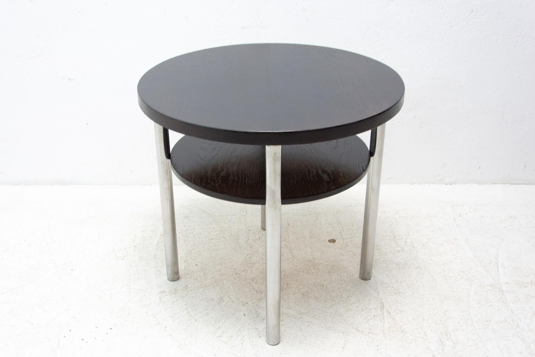 Plated Bauhaus Chromed Coffee Table by Robert Slezak, 1930s For Sale