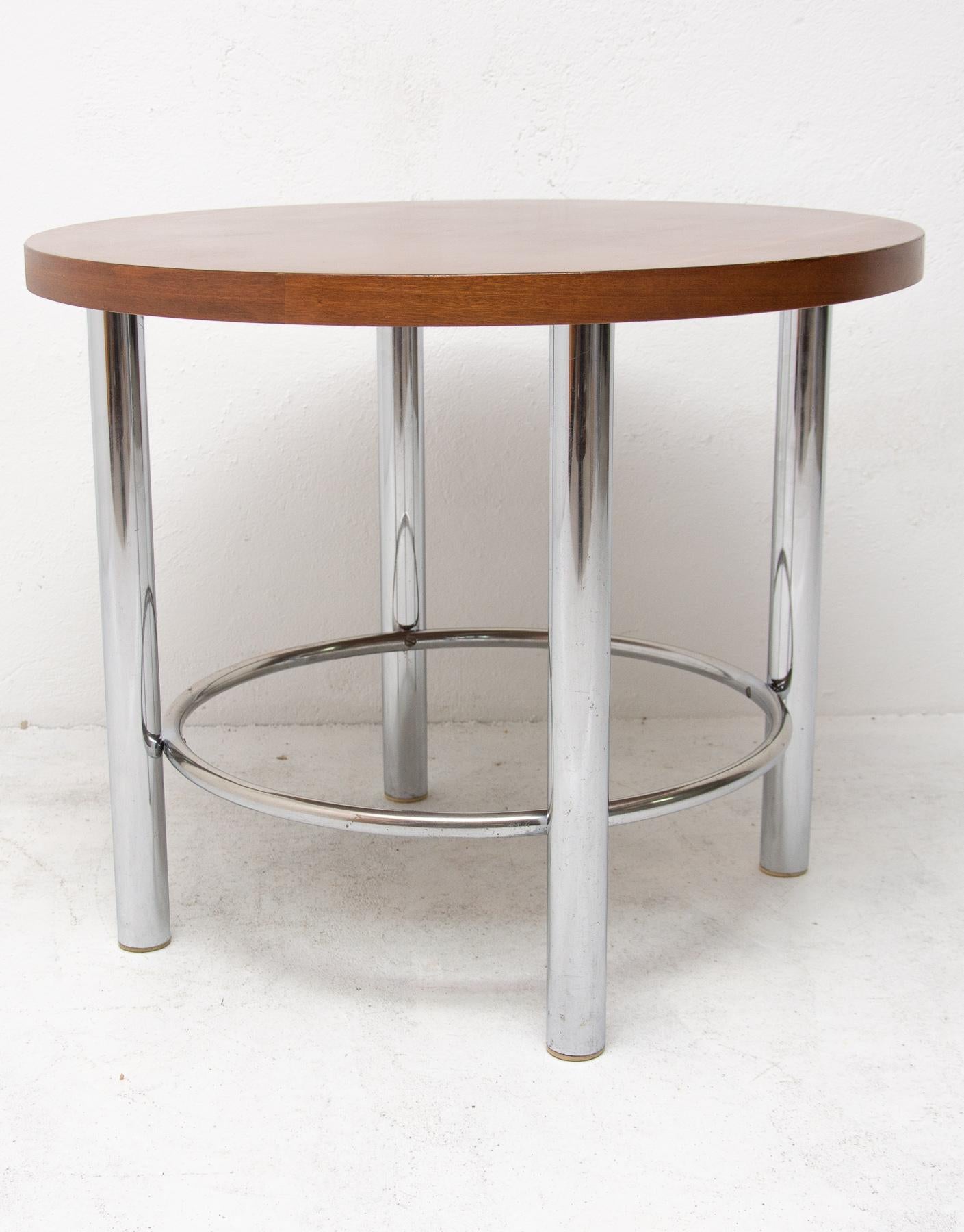 Bauhaus Chromed Coffee Table by Robert Slezak, 1930s For Sale 2